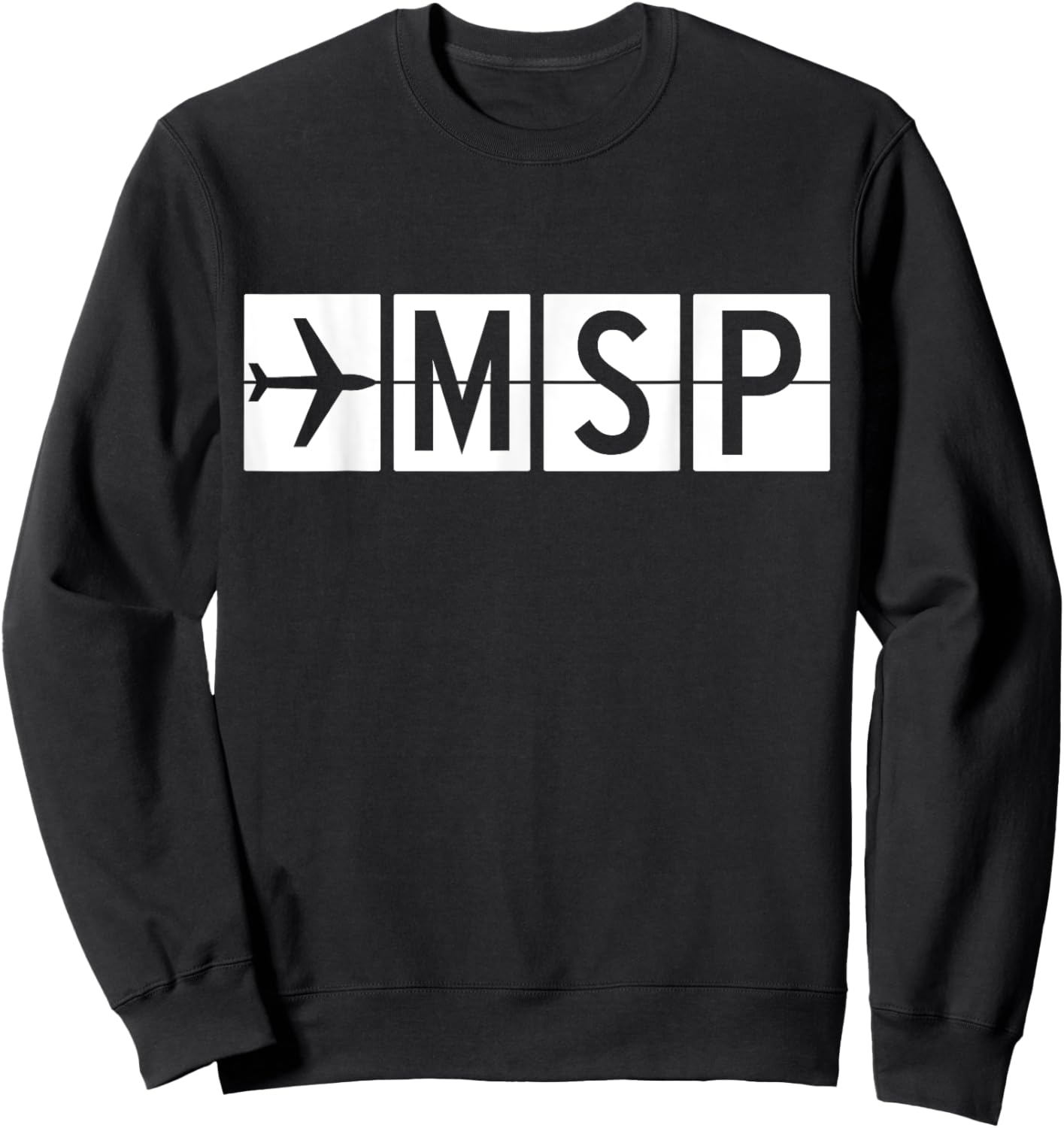 MSP Minneapolis Saint Paul Minnesota Airport Sweatshirt - Sweatshirt | Black