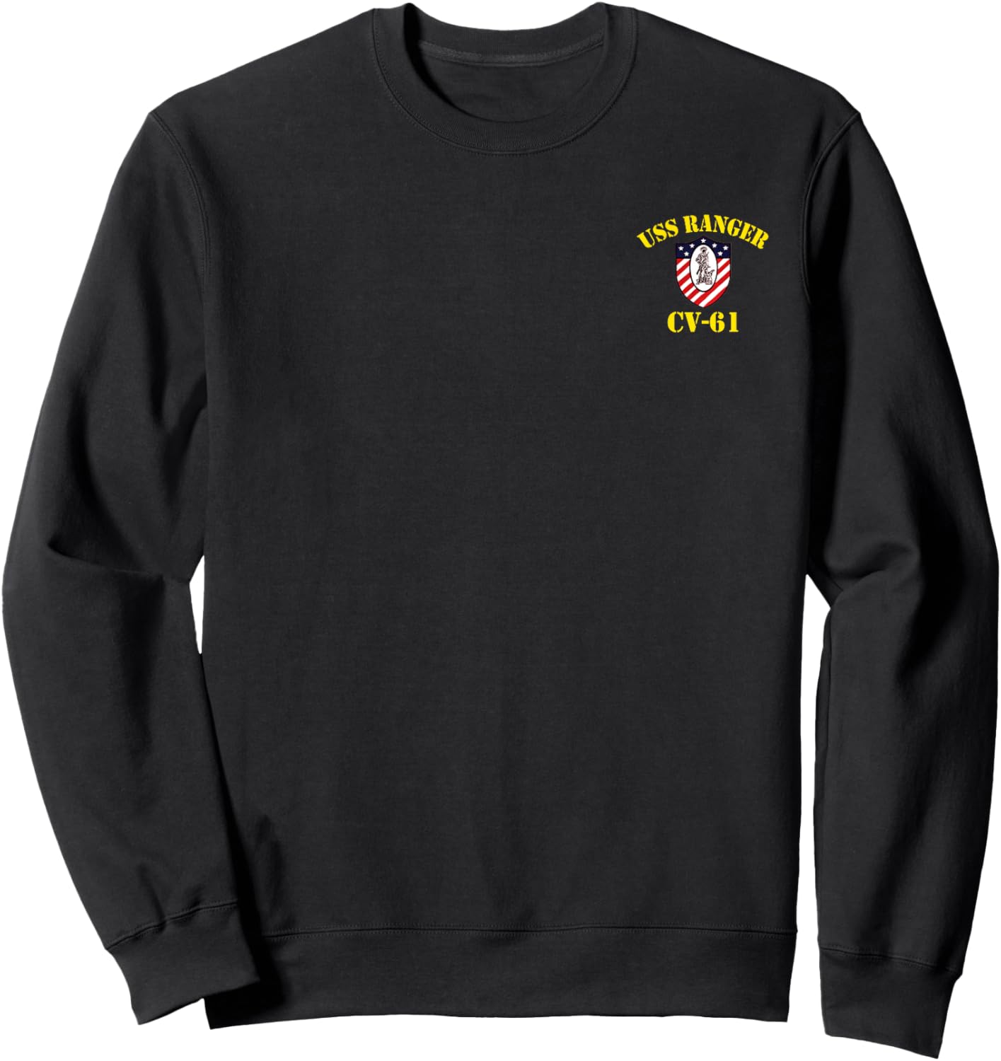 USS Ranger CV-61 Veteran Shirt Patriotic Veterans Day Dad Men Sweatshirt - Sweatshirt | Black