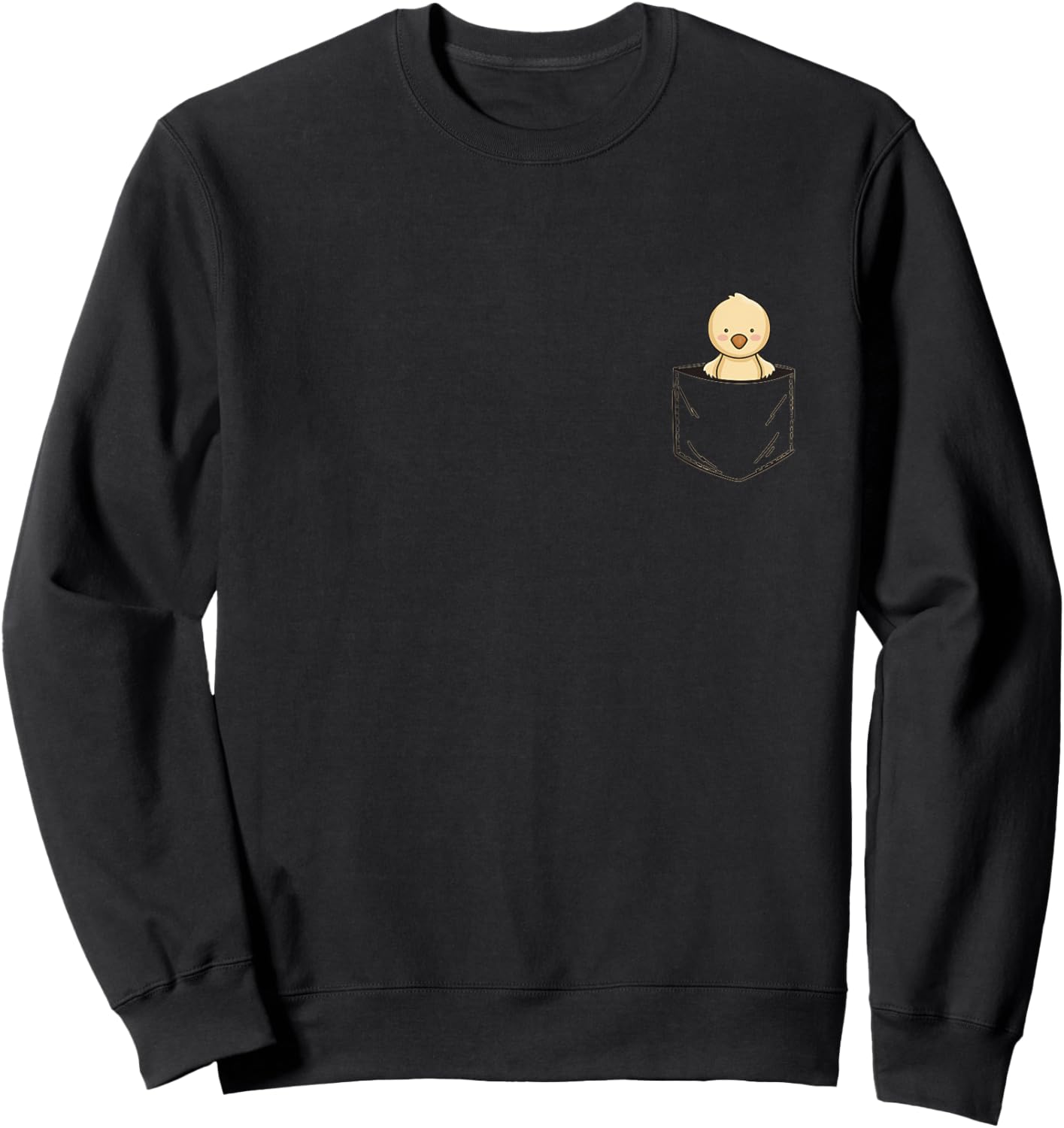 Pocket Animal Cute Chick Chicken in a Pocket Sweatshirt - Sweatshirt | Black