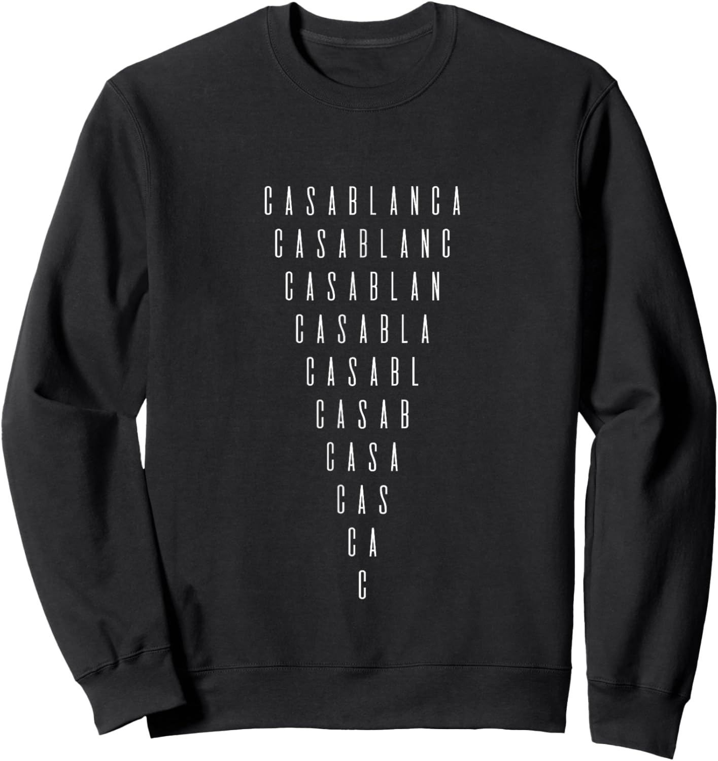 Casablanca Inverted Triangle Word Art - Morocco Souvenir Sweatshirt - Sweatshirt | Black