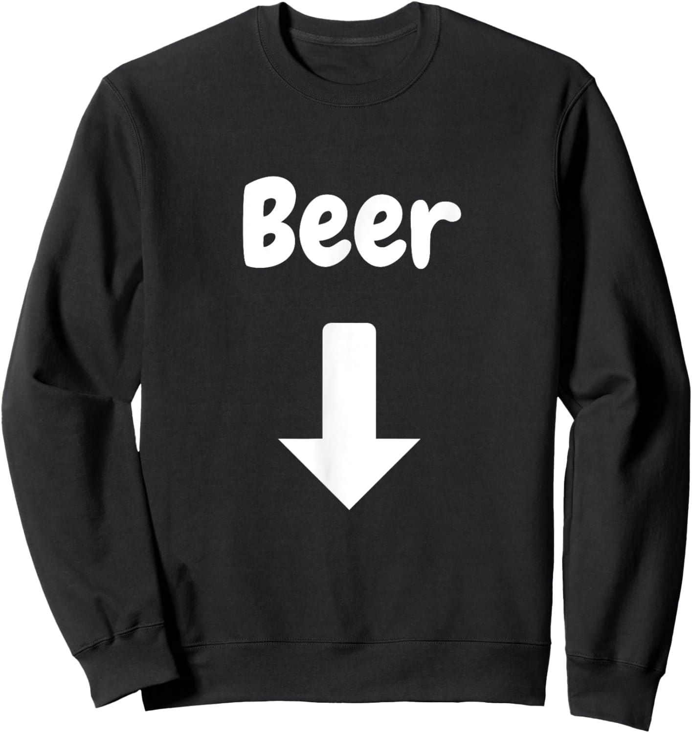 Beer with arrow pointing belly Sweatshirt - Sweatshirt | Black