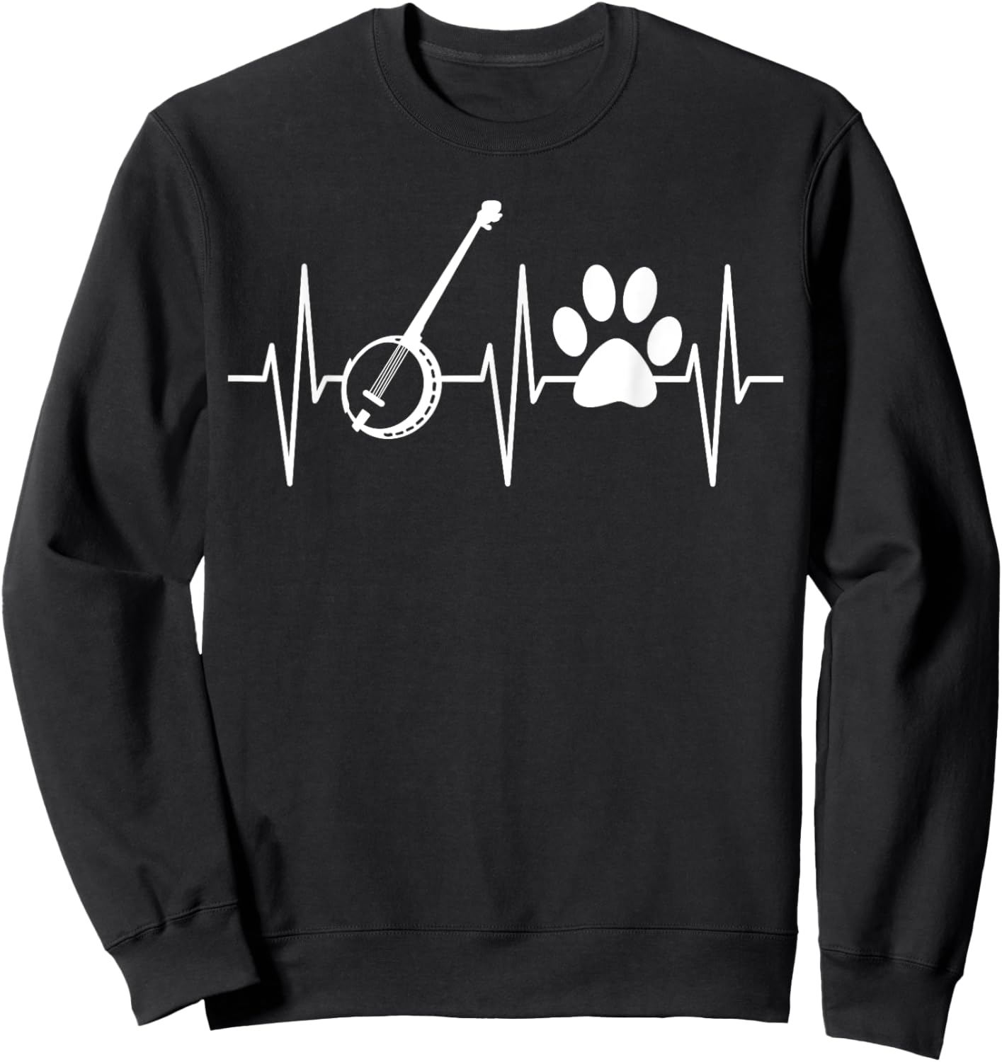 Banjo Shirt Funny Dog Lover Musician Bluegrass Band Men Women Kids Sweatshirt - Sweatshirt | Black