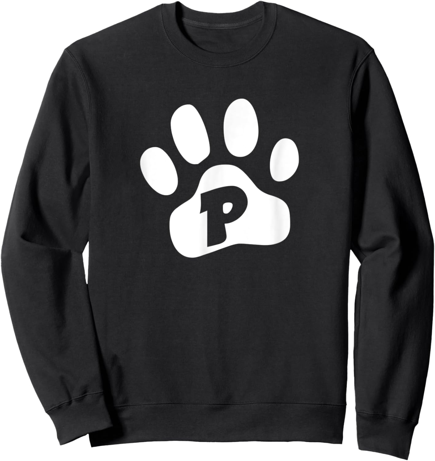 Letter P Dog Paw Alphabet Outfit For Dog Lovers Puppy Men Women Kids Sweatshirt - Sweatshirt | Black