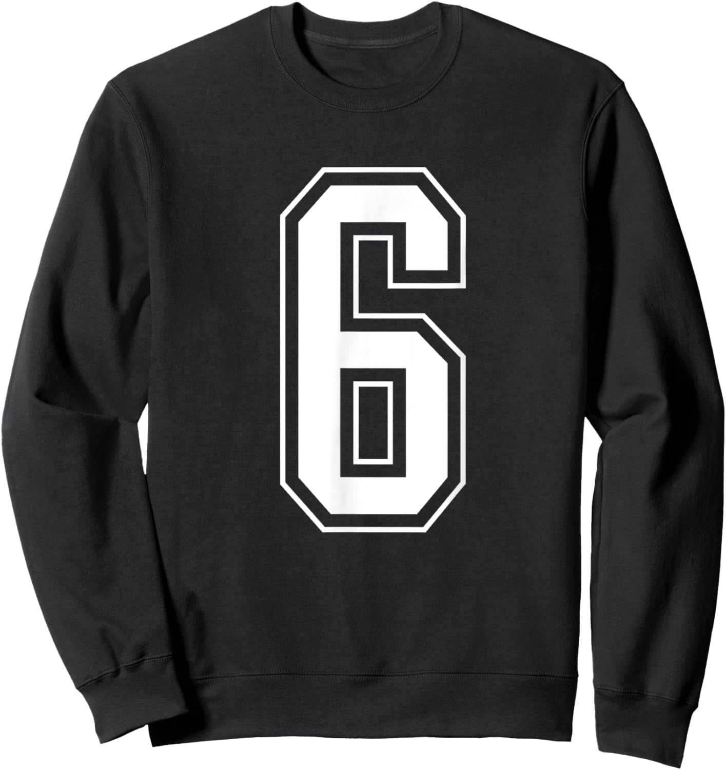 Varsity Jersey Number 6 Sweatshirt - Sweatshirt | Black