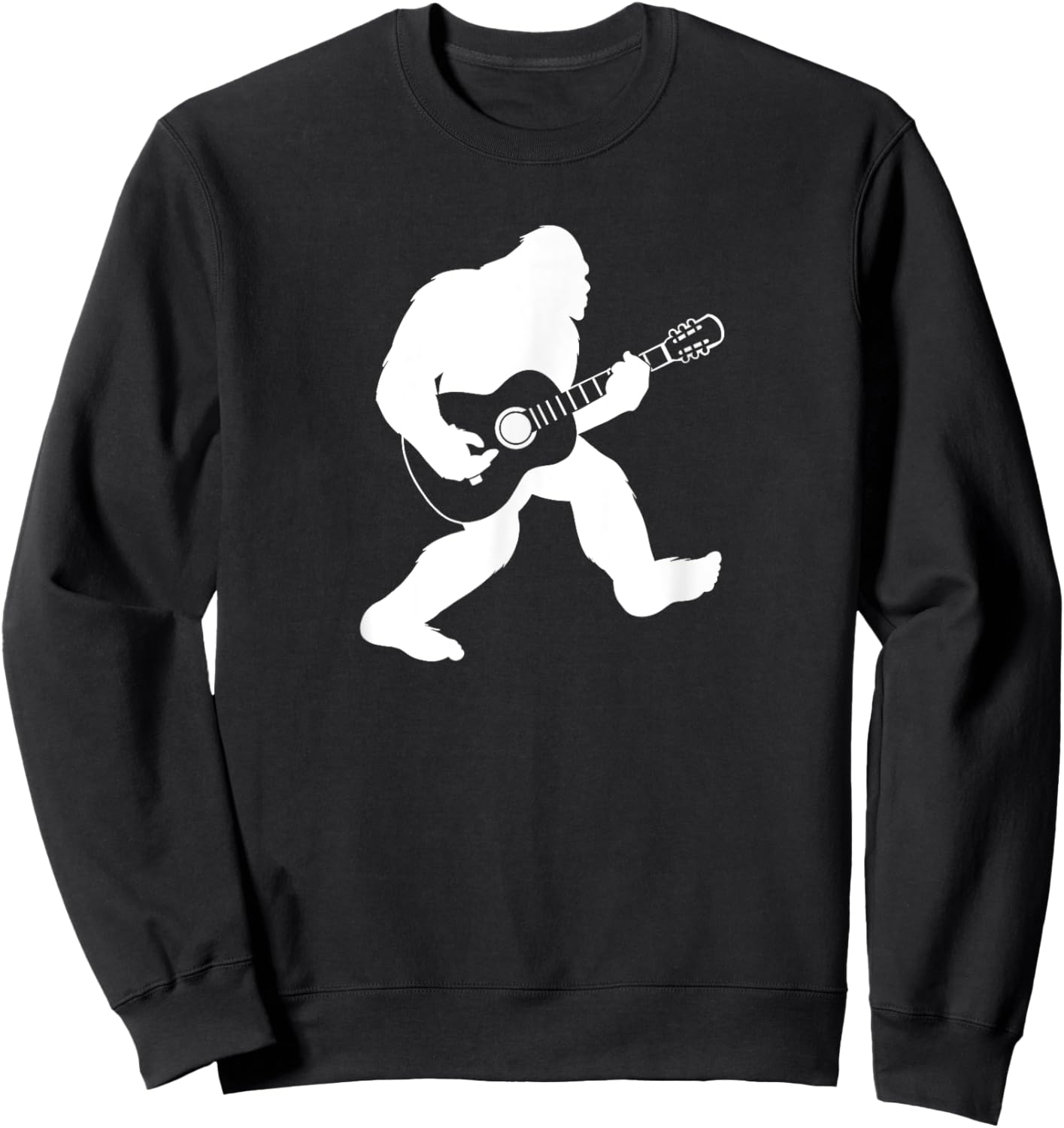 Bigfoot playing acoustic guitar Sweatshirt - Sweatshirt | Black
