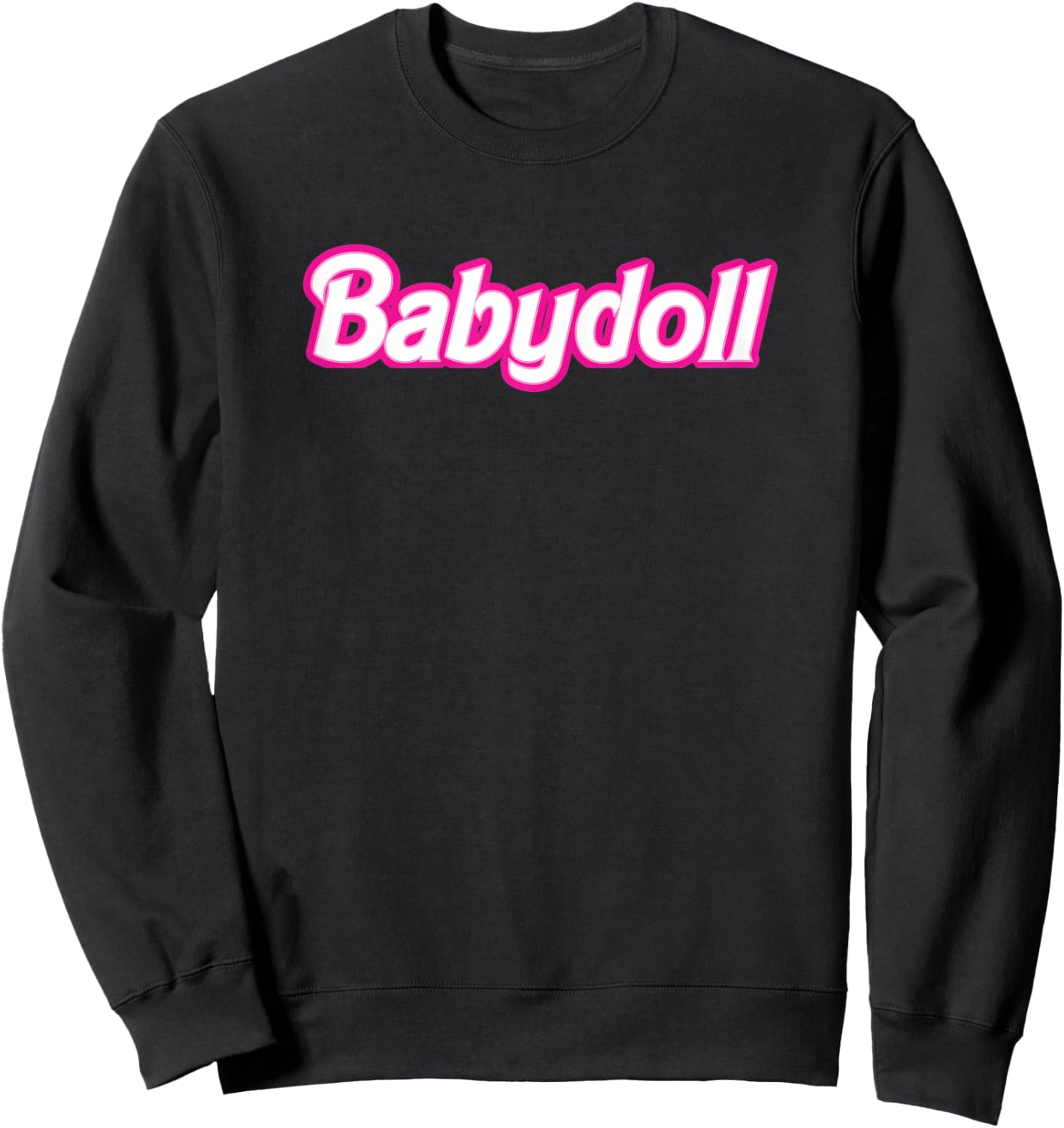 Babydoll Pink Retro Girlie Sweatshirt - Sweatshirt | Black