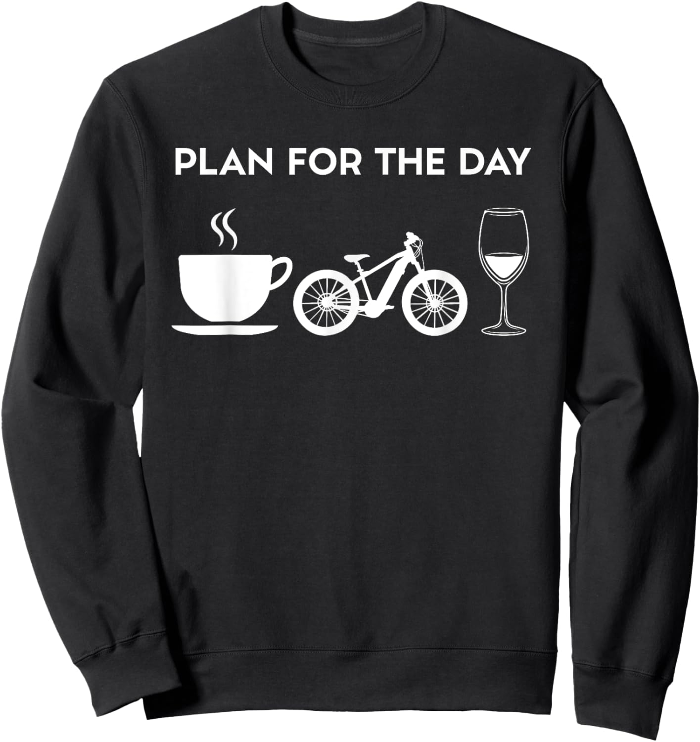 Funny Coffee E-Bike Bikes Electric MTB Wine Sweatshirt - Sweatshirt | Black