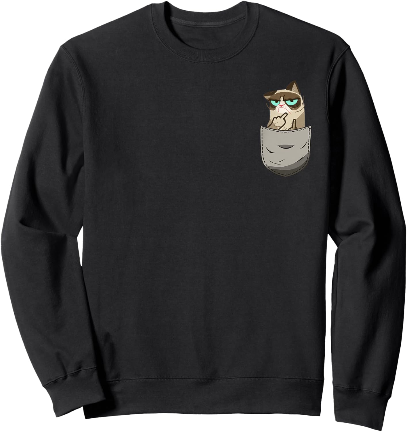 Cat Flipping Off Funny Animal Meme Sarcastic Kitten Owner Women Sweatshirt - Sweatshirt | Black