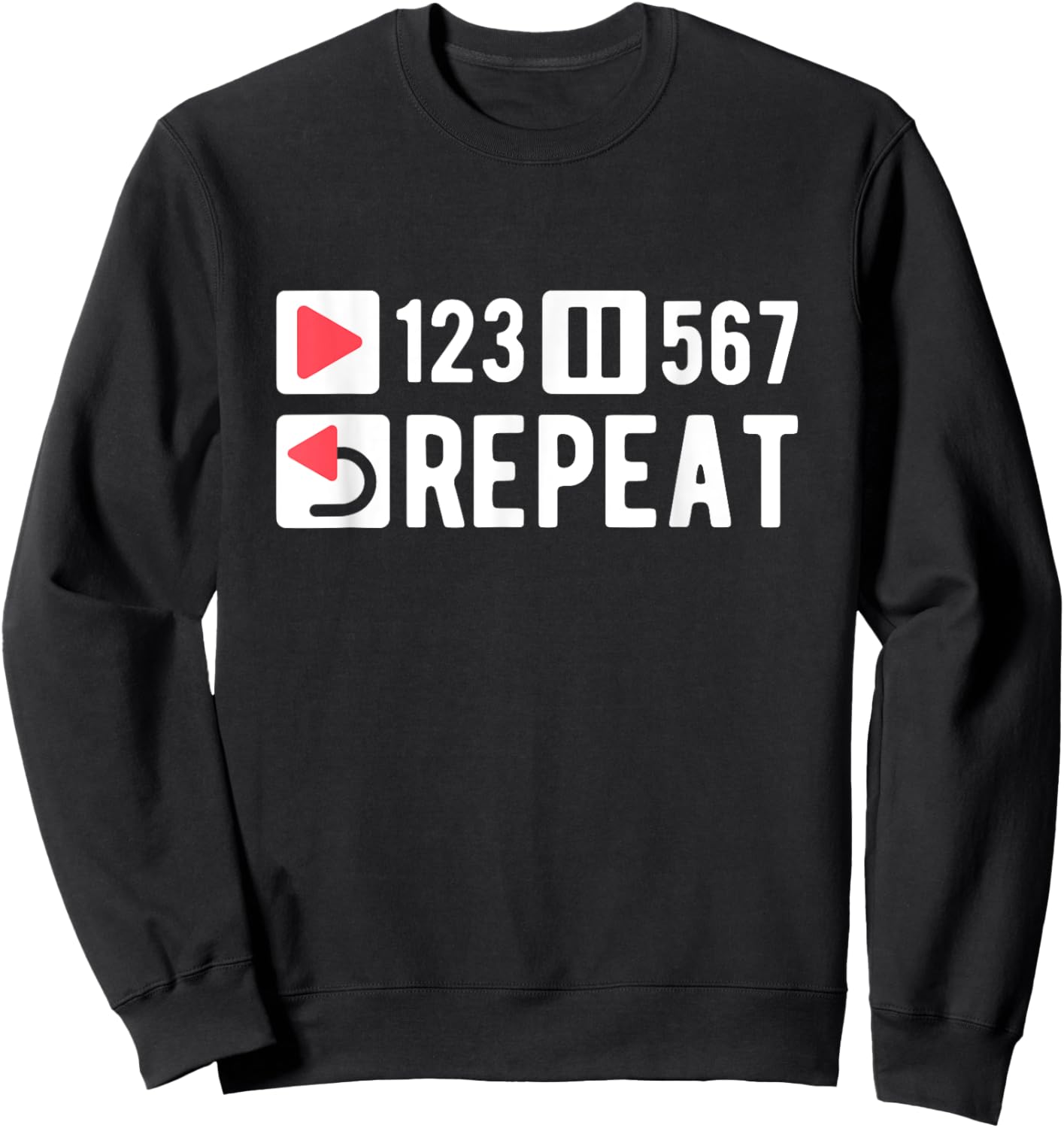 Latin Dancing Salsa Dancer 123-567 Repeat Salsa Sweatshirt - Sweatshirt | Black