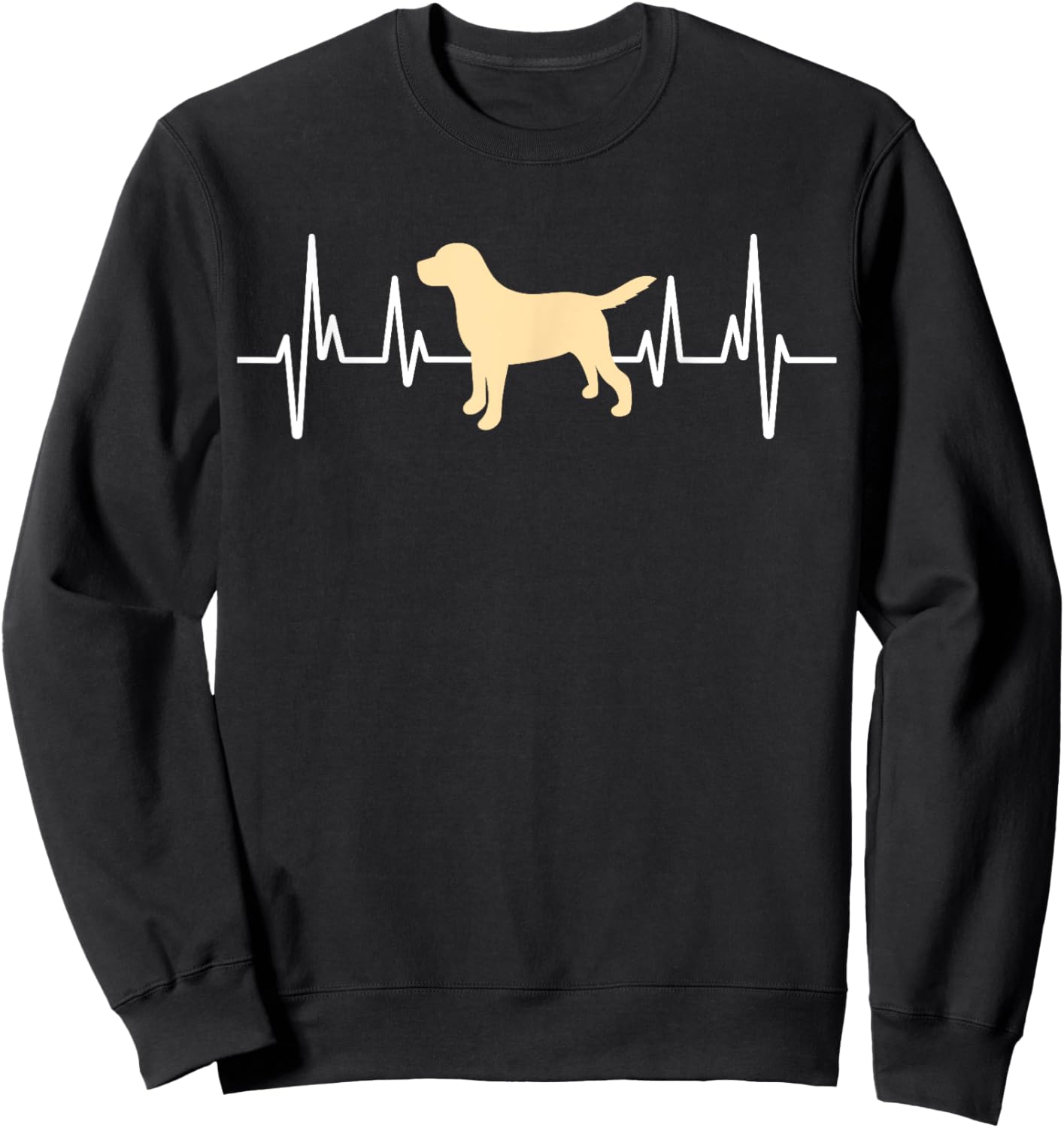 Yellow Lab Heartbeat Valentine's Day Dog Labrador Retriever Sweatshirt - Sweatshirt | Black