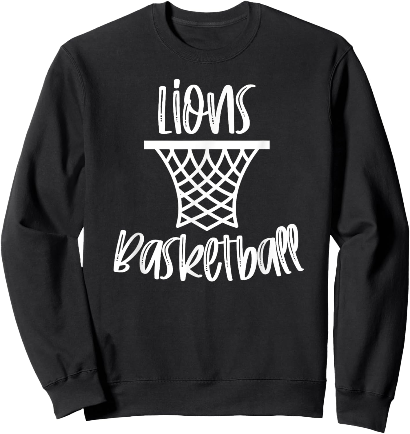 Lions Basketball Team Mascot School Spirit Game Night Sweatshirt - Sweatshirt | Black