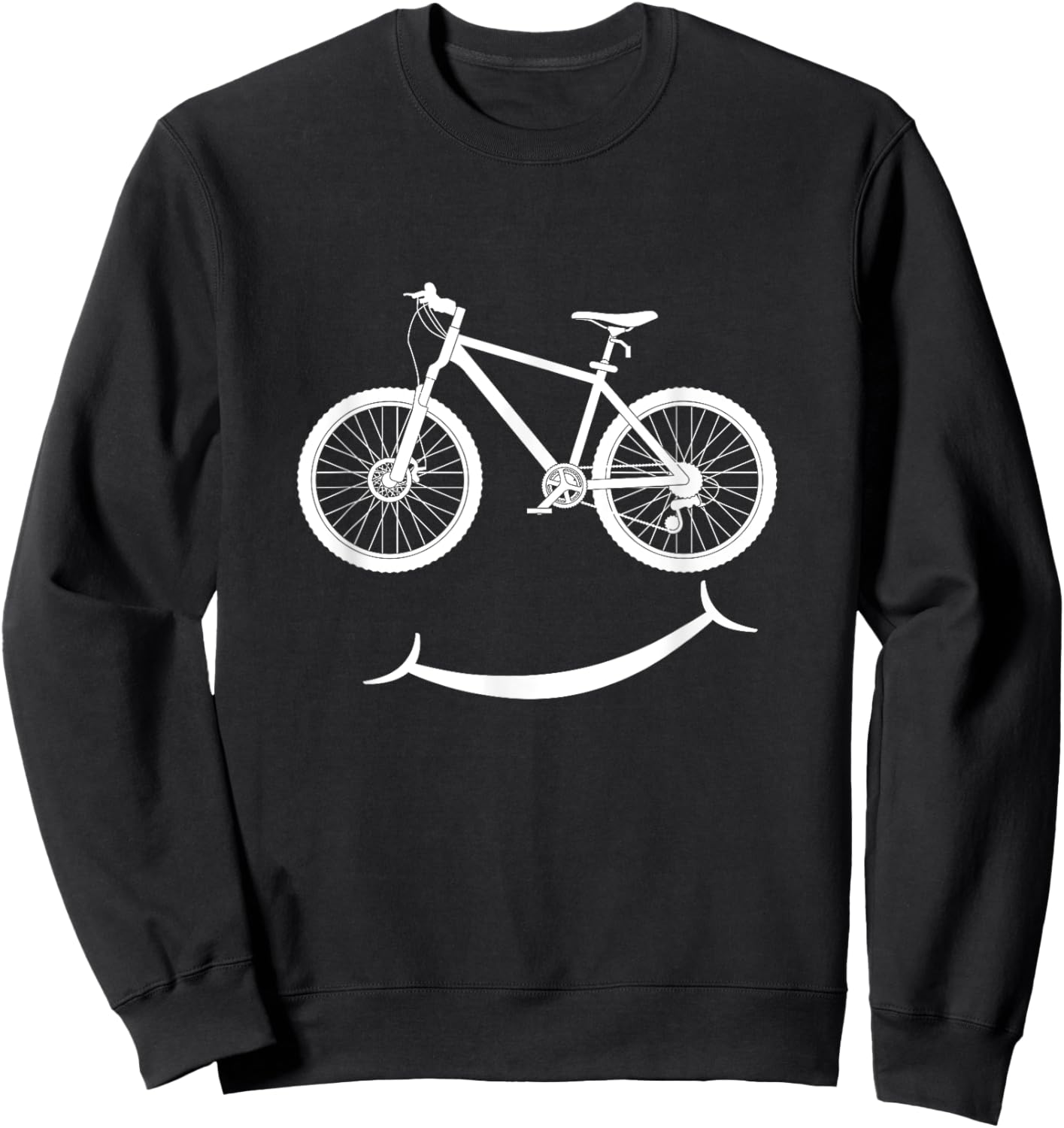 Funny Bicycle Smile Bike Smiling Face Biker Cycling Lover Sweatshirt - Sweatshirt | Black