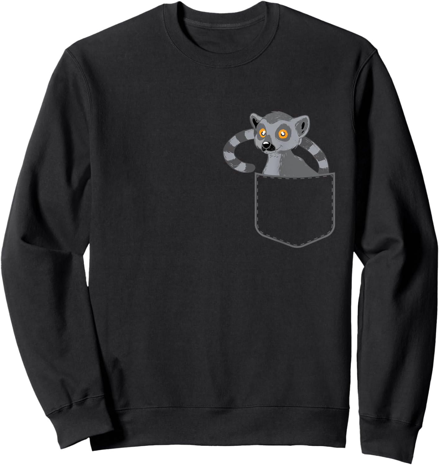 Lemur Pocket - Animal Researcher Zookeeper Lemur Lover Sweatshirt - Sweatshirt | Black