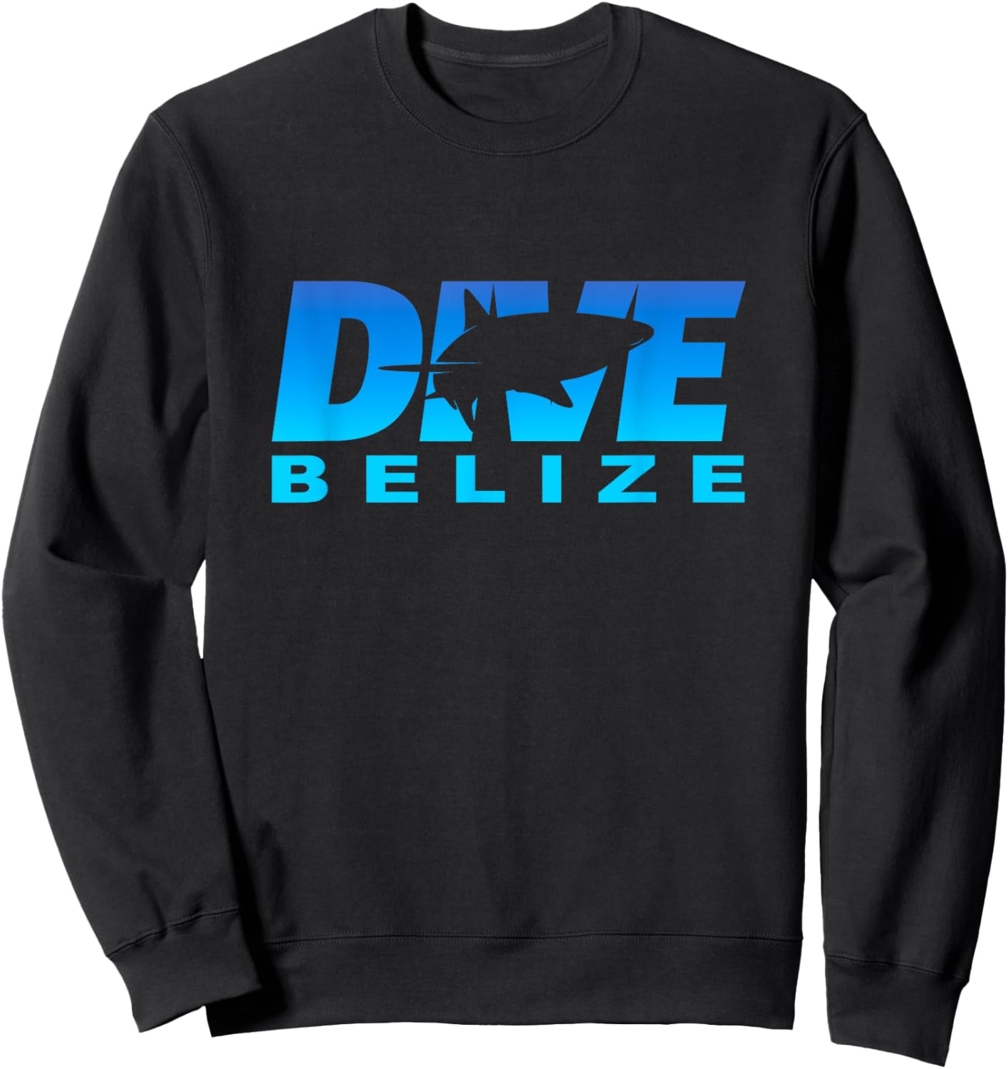 Dive Belize with Shark, Scuba Diving at Belize Sweatshirt - Sweatshirt | Black