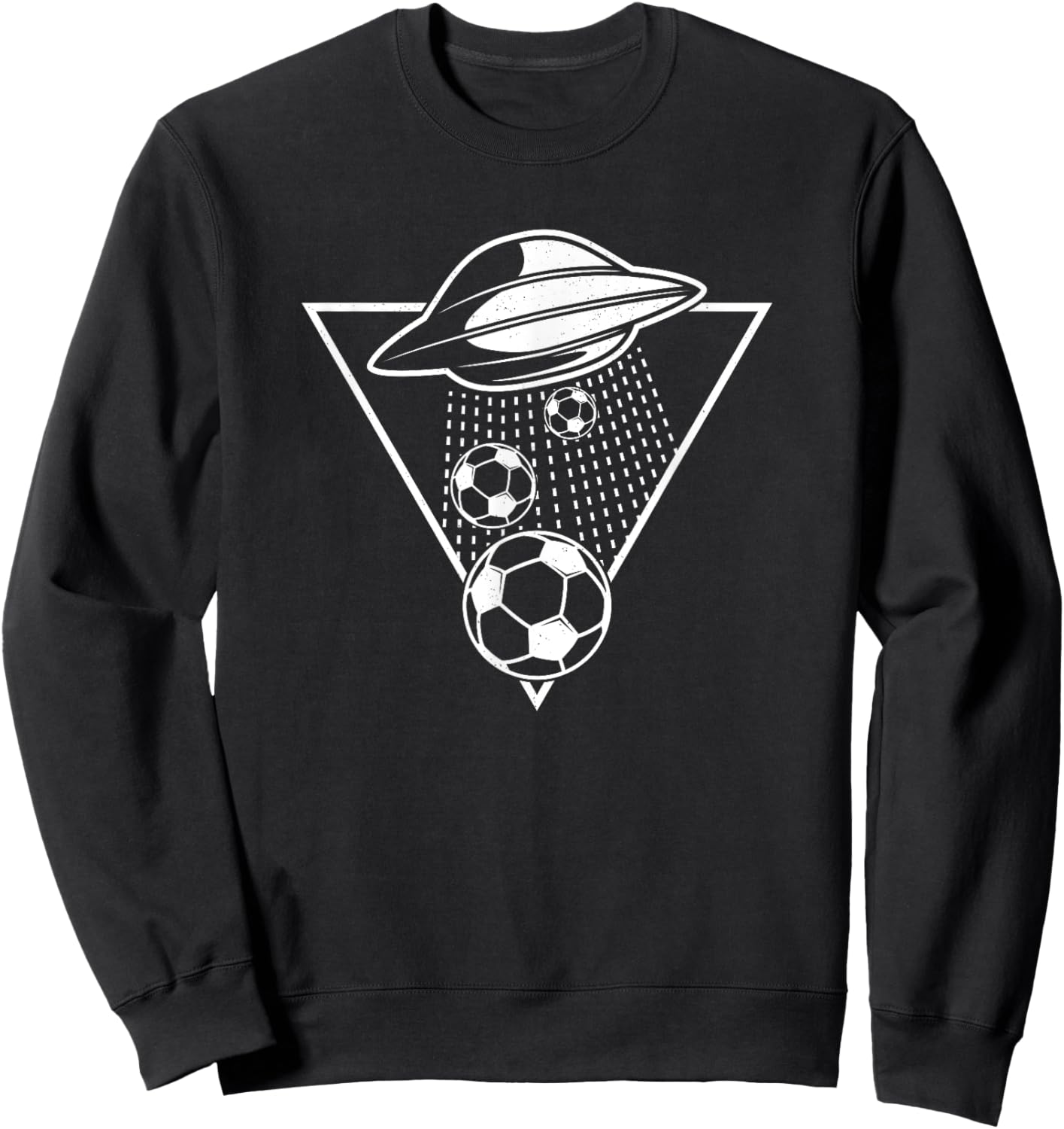 Football UFO Funny Soccer Ball Abduction Sweatshirt - Sweatshirt | Black
