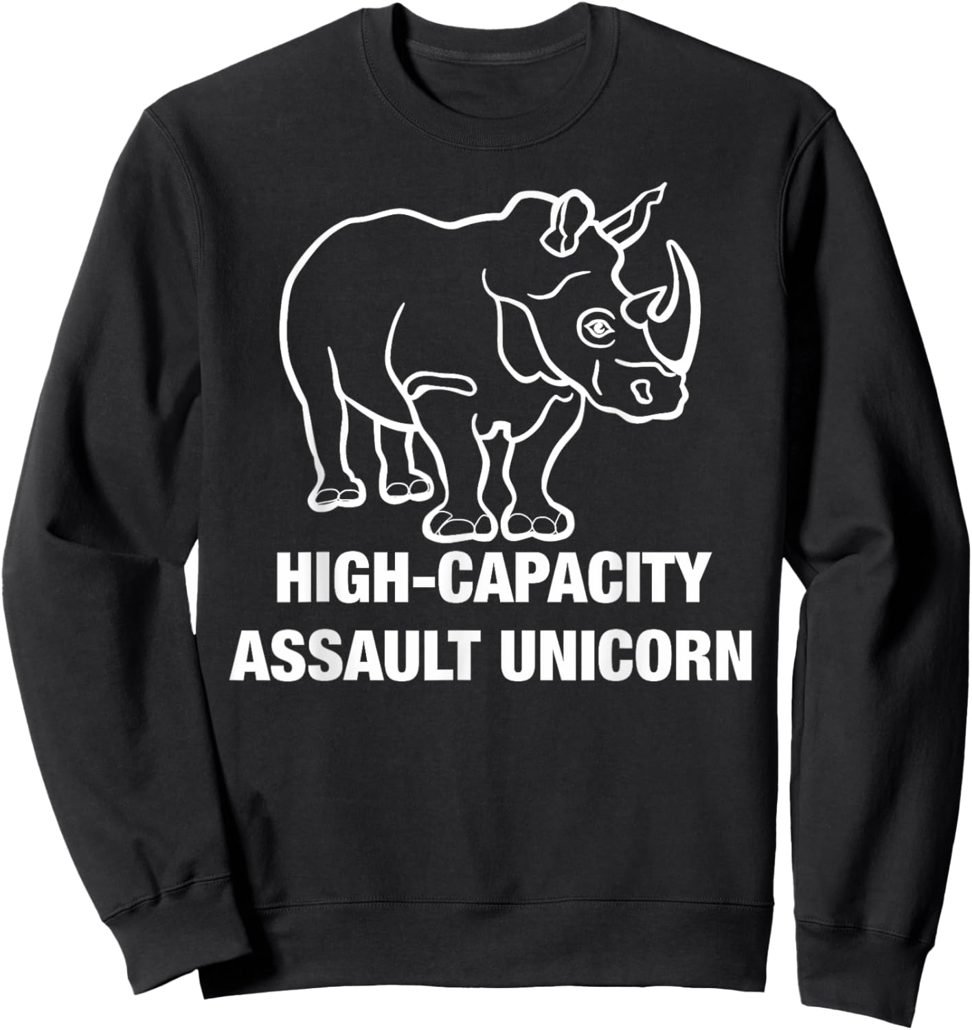 Funny Unicorn Military High Capacity Assault Rhino Horn Sweatshirt - Sweatshirt | Black