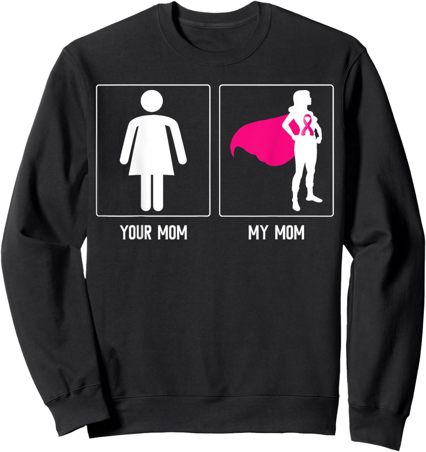 MY MOM BREAST CANCER SURVIVOR SUPERHERO MOTHERS DAY Family Sweatshirt - Sweatshirt | Black