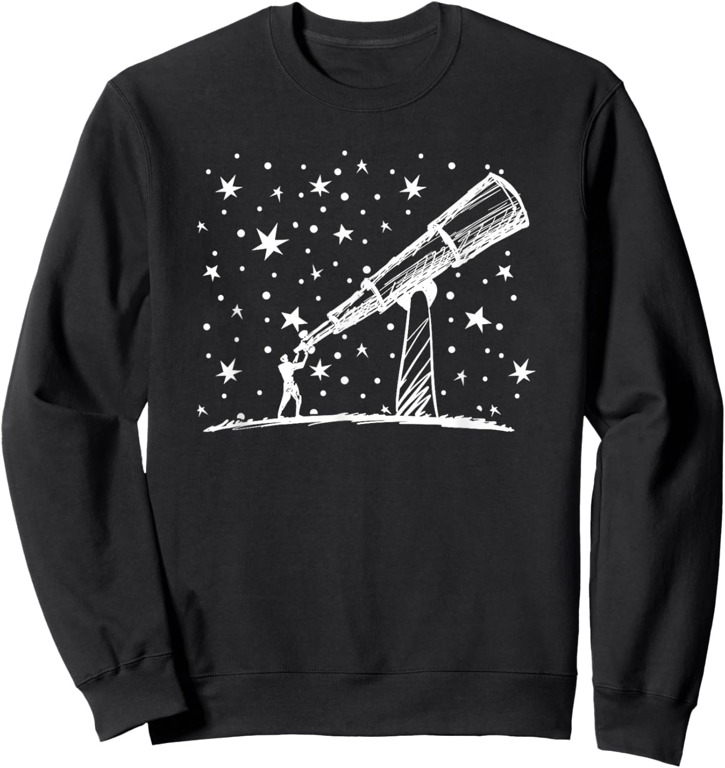 Telescope Astronomer Stars Galaxy Universe Space Astronomy Sweatshirt - Sweatshirt | Black