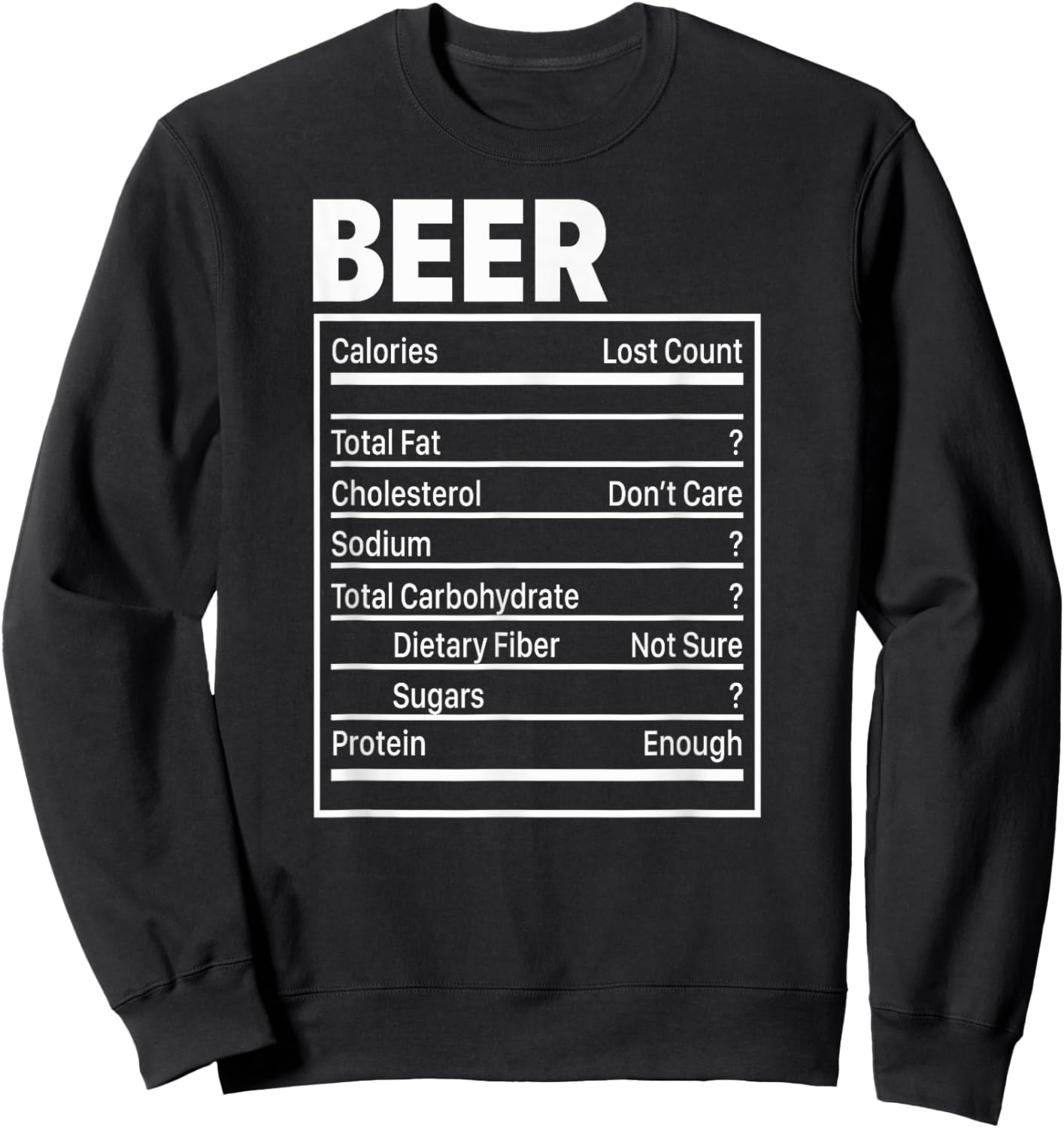 Beer Nutritional Ingredients, Funny ThanksGiving For Dad Sweatshirt - Sweatshirt | Black