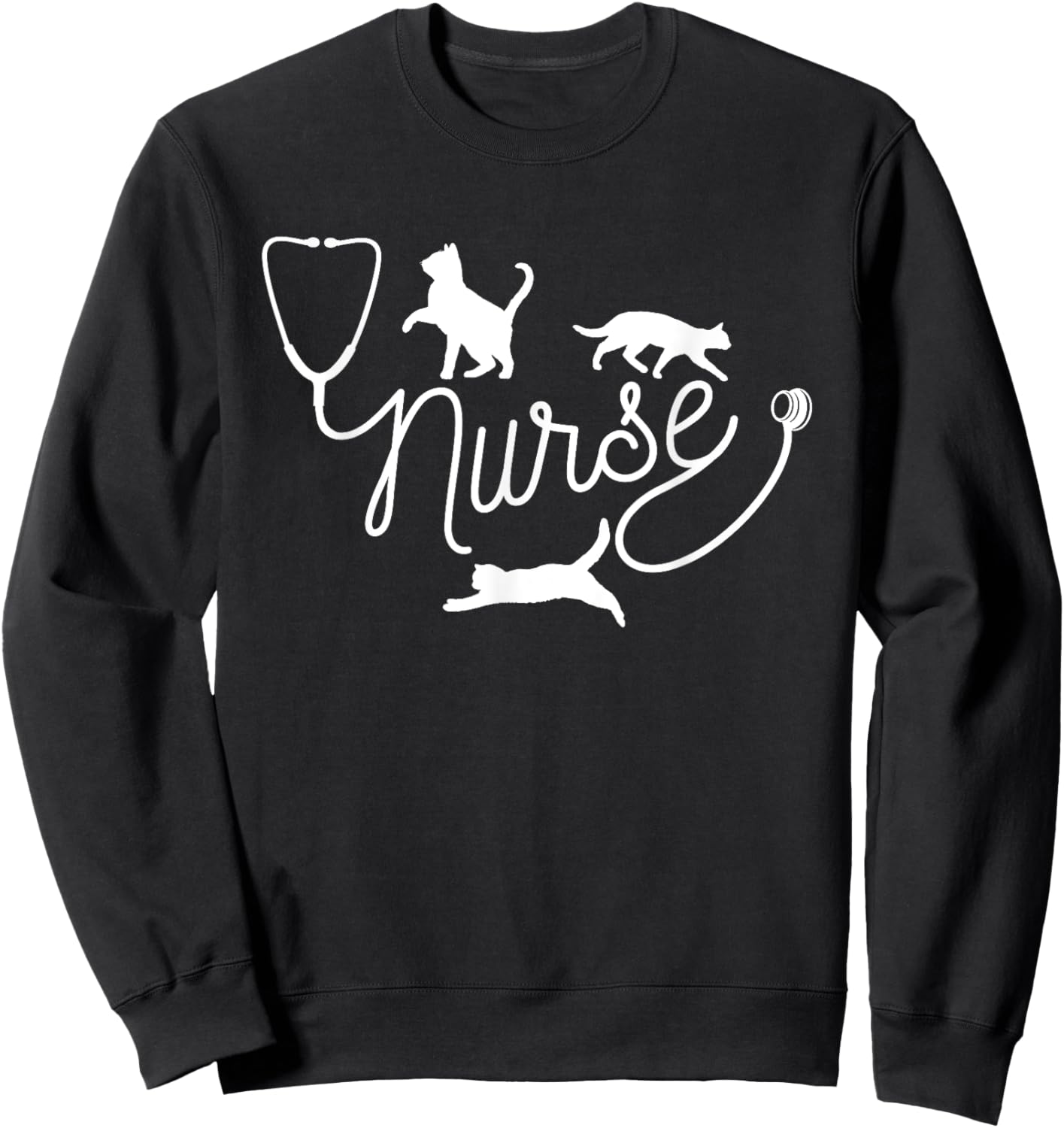 Nurse Cat Mom - RN Nurse and Cat Lovers Sweatshirt - Sweatshirt | Black