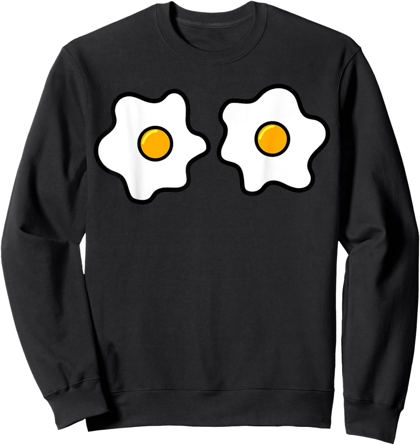Funny Egg Boobs, Fried Egg Lovers Egg Eyes Halloween Costume Sweatshirt - Sweatshirt | Black