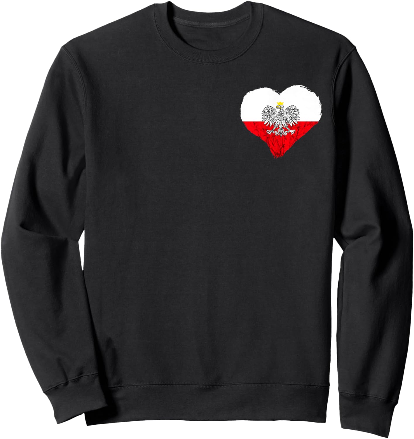 Poland Polish Flag Heart Polish Eagle Polish Pride Polska Sweatshirt - Sweatshirt | Black