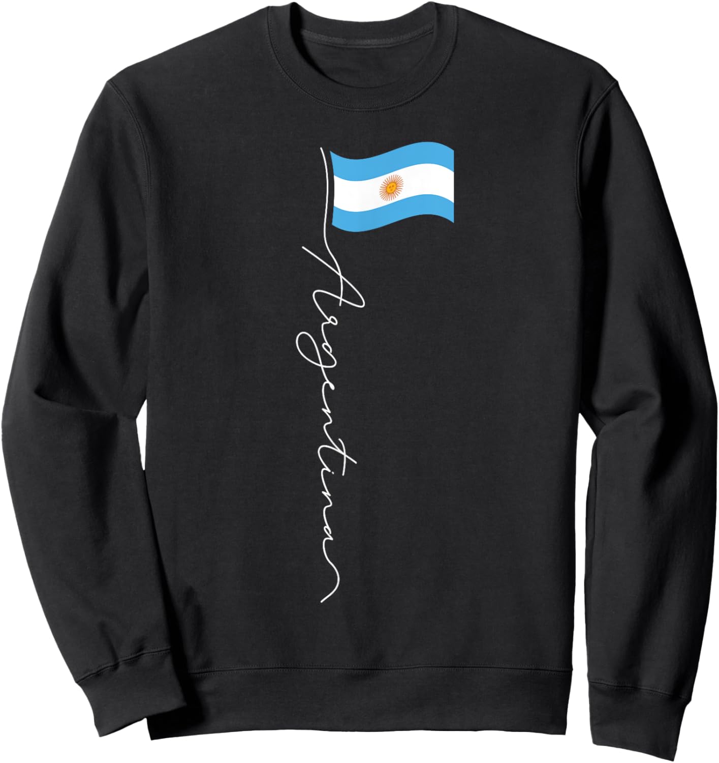 Argentina Signature Flag Pole - Patriotic Argentinian Flag Sweatshirt - Sweatshirt | Black