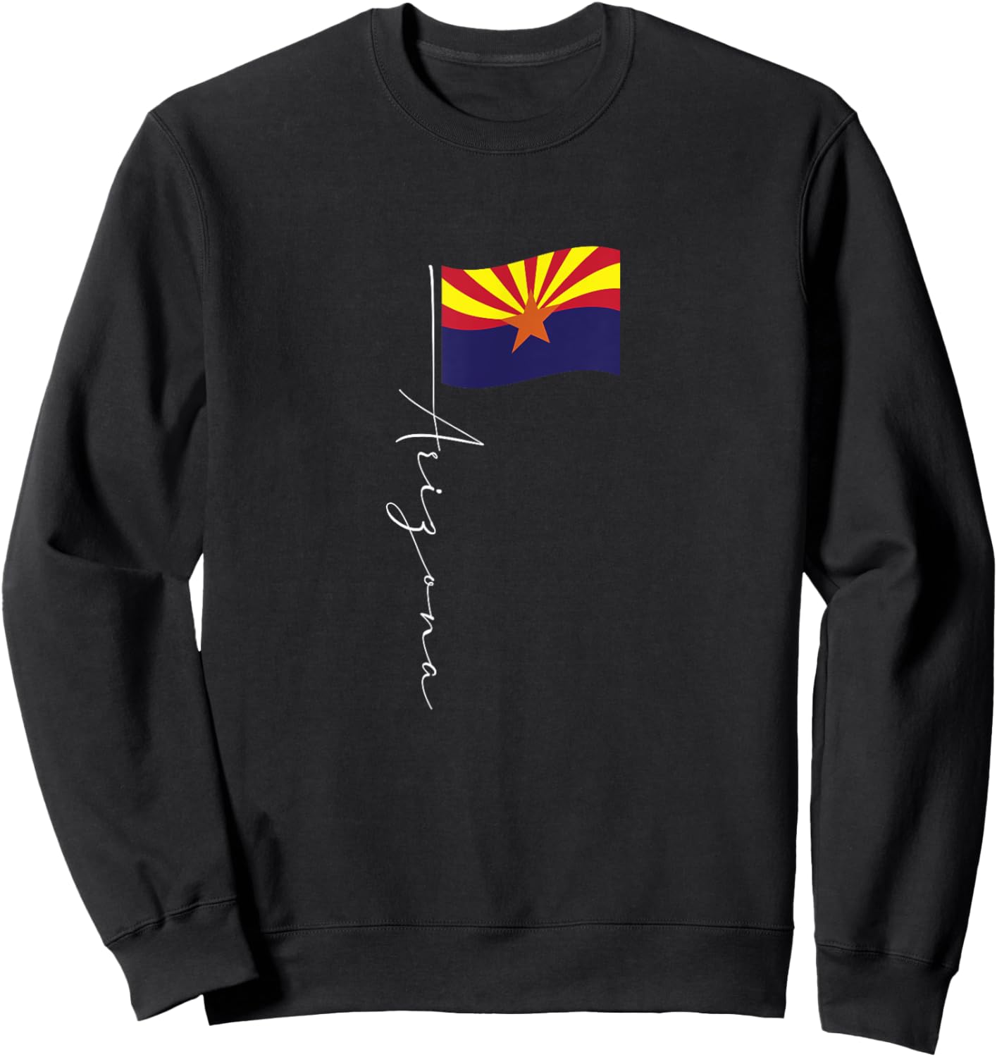 Family Heritage Gifts Arizona Signature Flag Pole - Elegant Arizonan Flag Sweatshirt - Sweatshirt | Black
