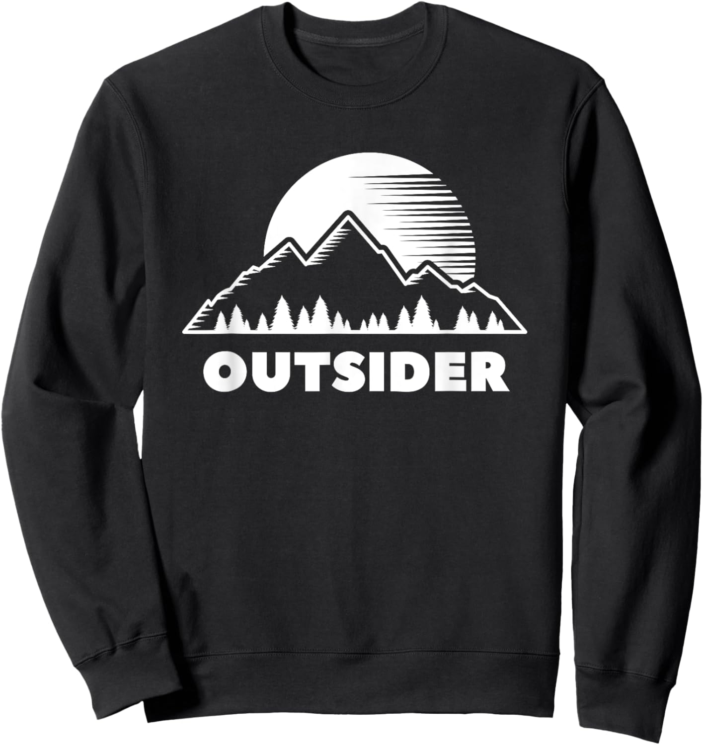 Outsider Mountains Nature Hiking Outdoor Cool Minimalist Sweatshirt - Sweatshirt | Black