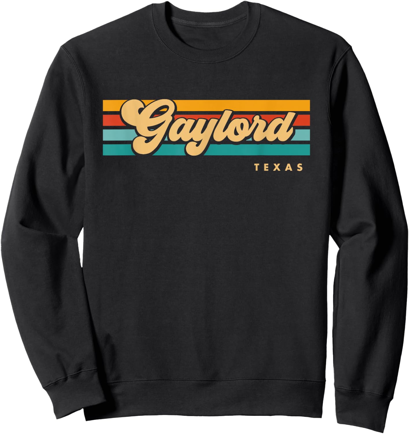 Vintage Sunset Stripes Gaylord, Texas Sweatshirt - Sweatshirt | Black