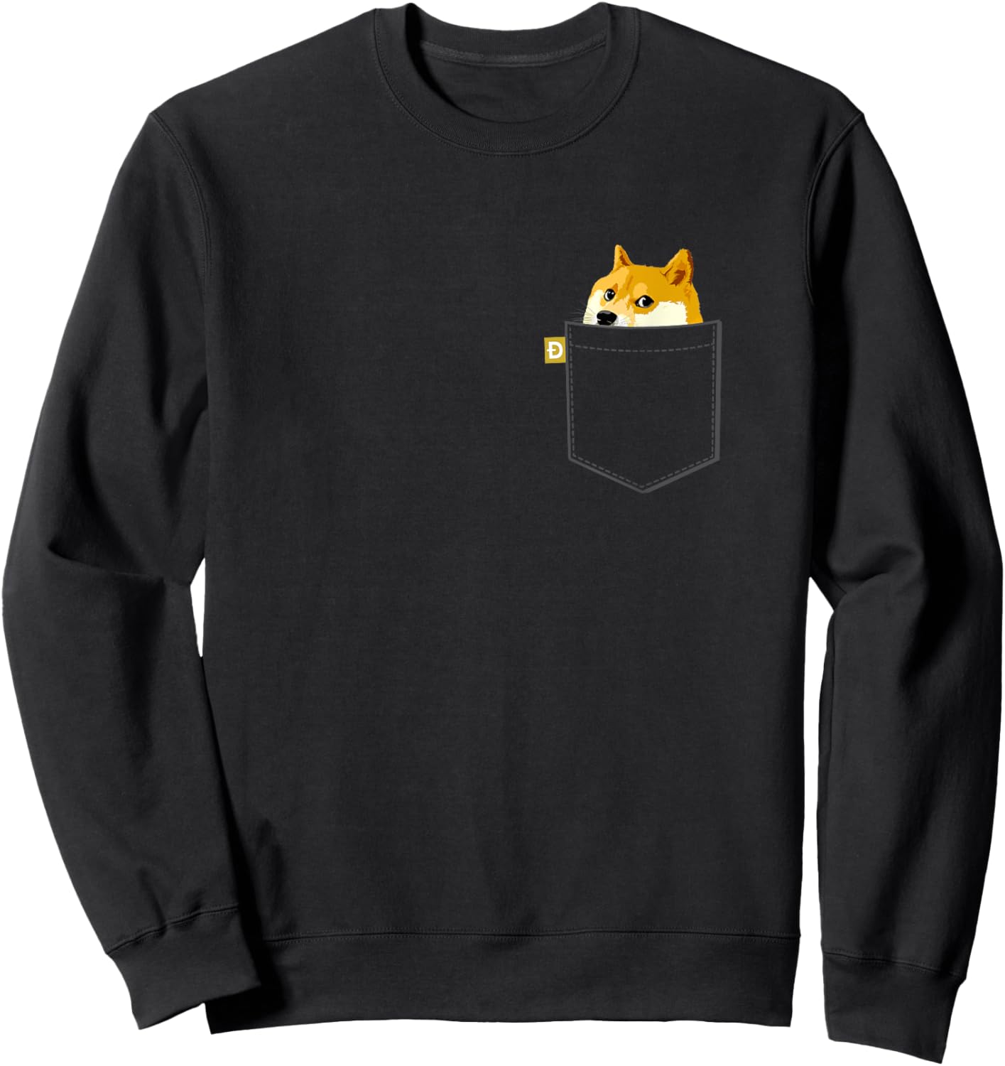Funny Shiba Inu Graphic Dogecoin Dog Meme Vintage Men Women Kids Sweatshirt - Sweatshirt | Black