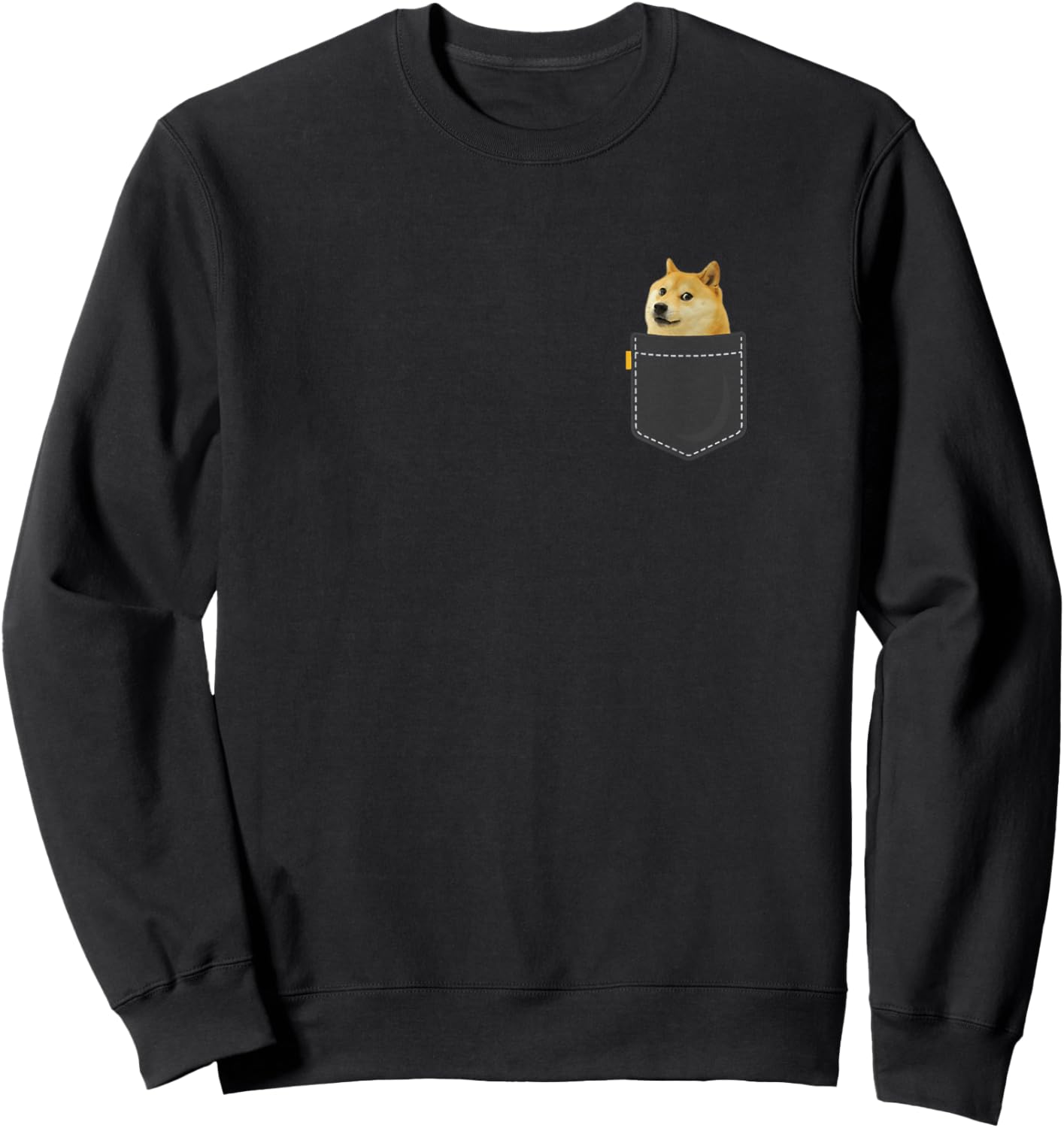 Dogecoin Crypto Meme breast pocket DOGE Meme Logo Dogecoin Sweatshirt - Sweatshirt | Black