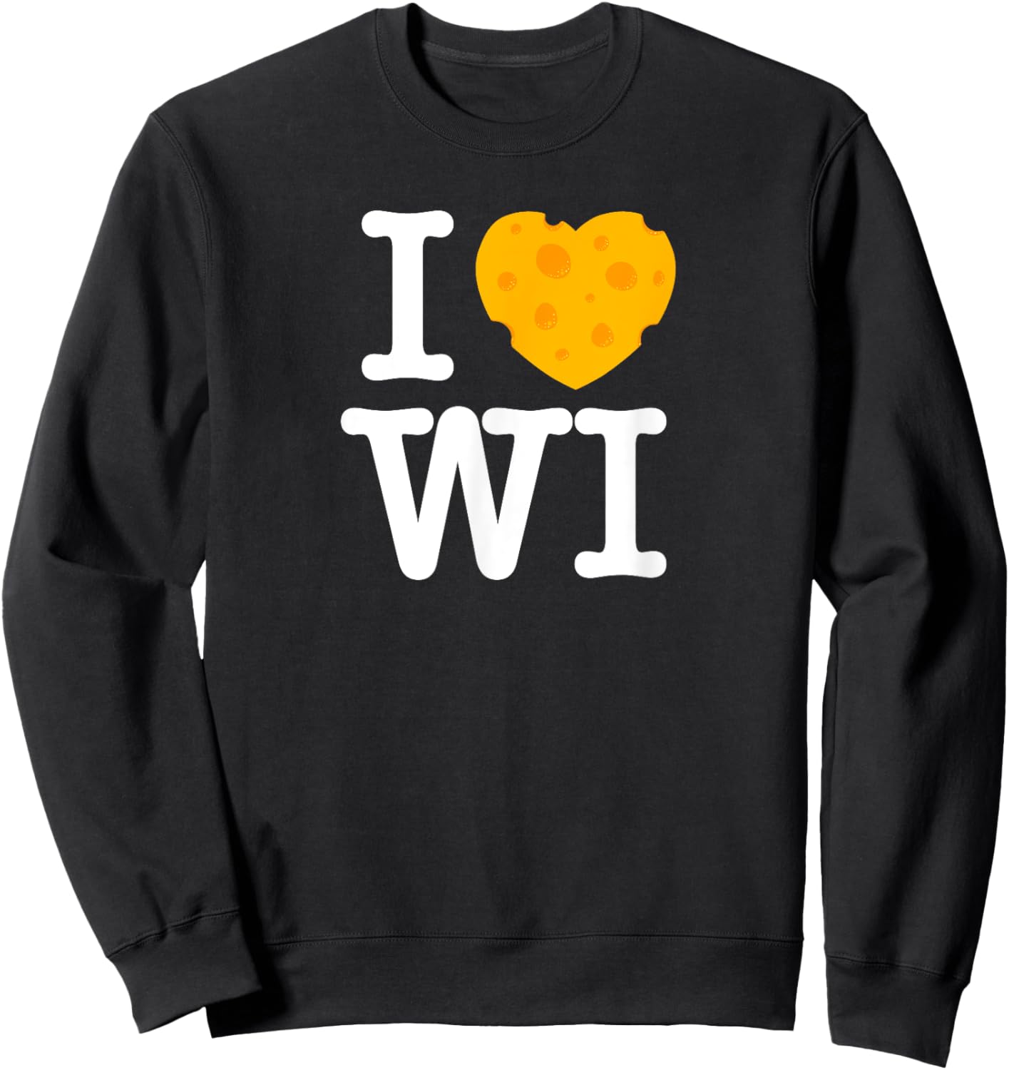 I Love Wisconsin - Cheese Heart WI Sweatshirt - Sweatshirt | Black