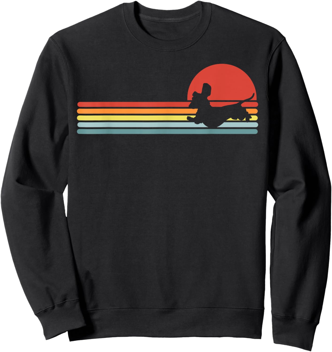 Dachshund dachshund dog silhouette retro Gift Sweatshirt - Sweatshirt | Black