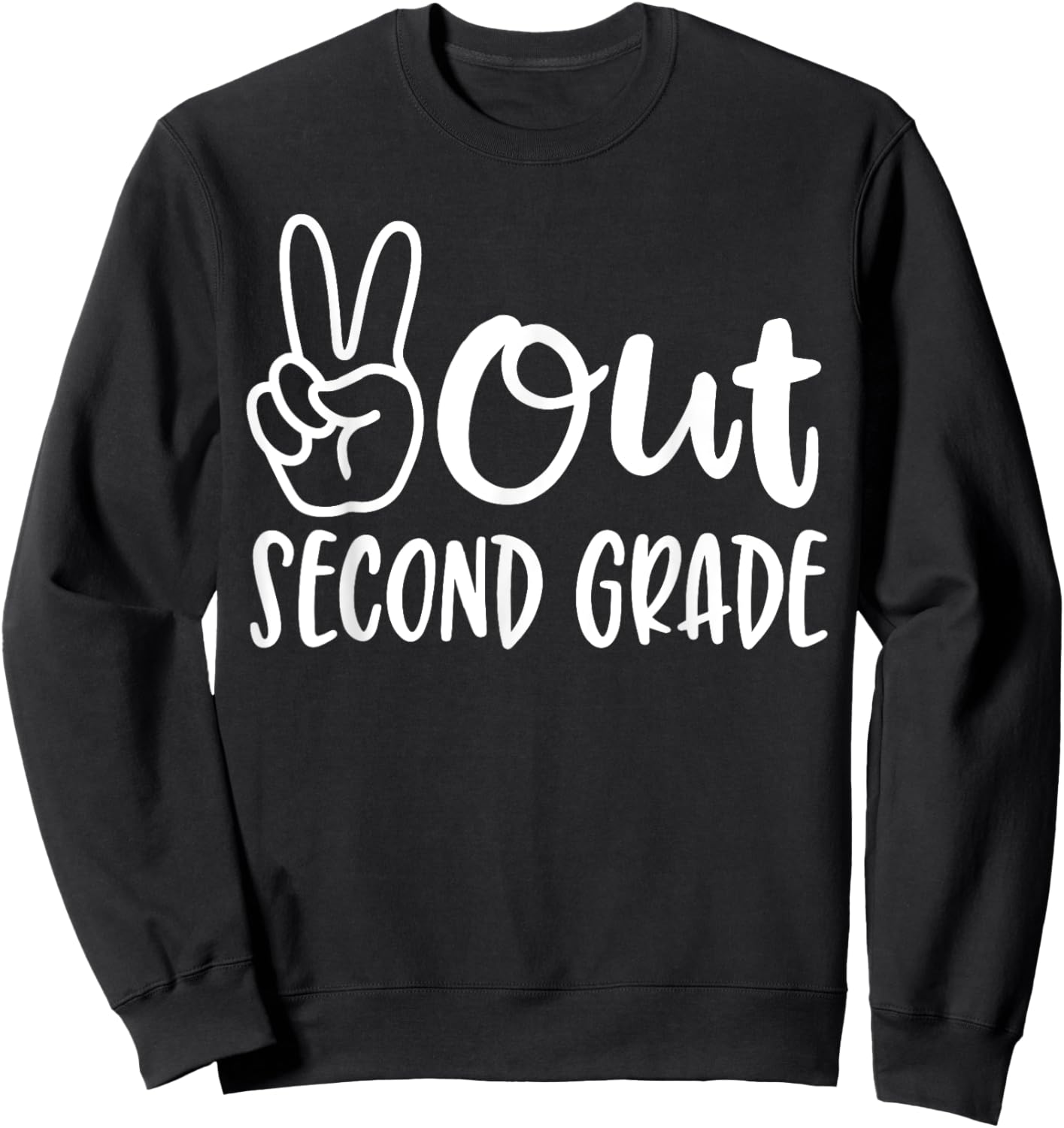 Last Day of School Peace Out 2nd Second Grade Teacher Kids Sweatshirt - Sweatshirt | Black
