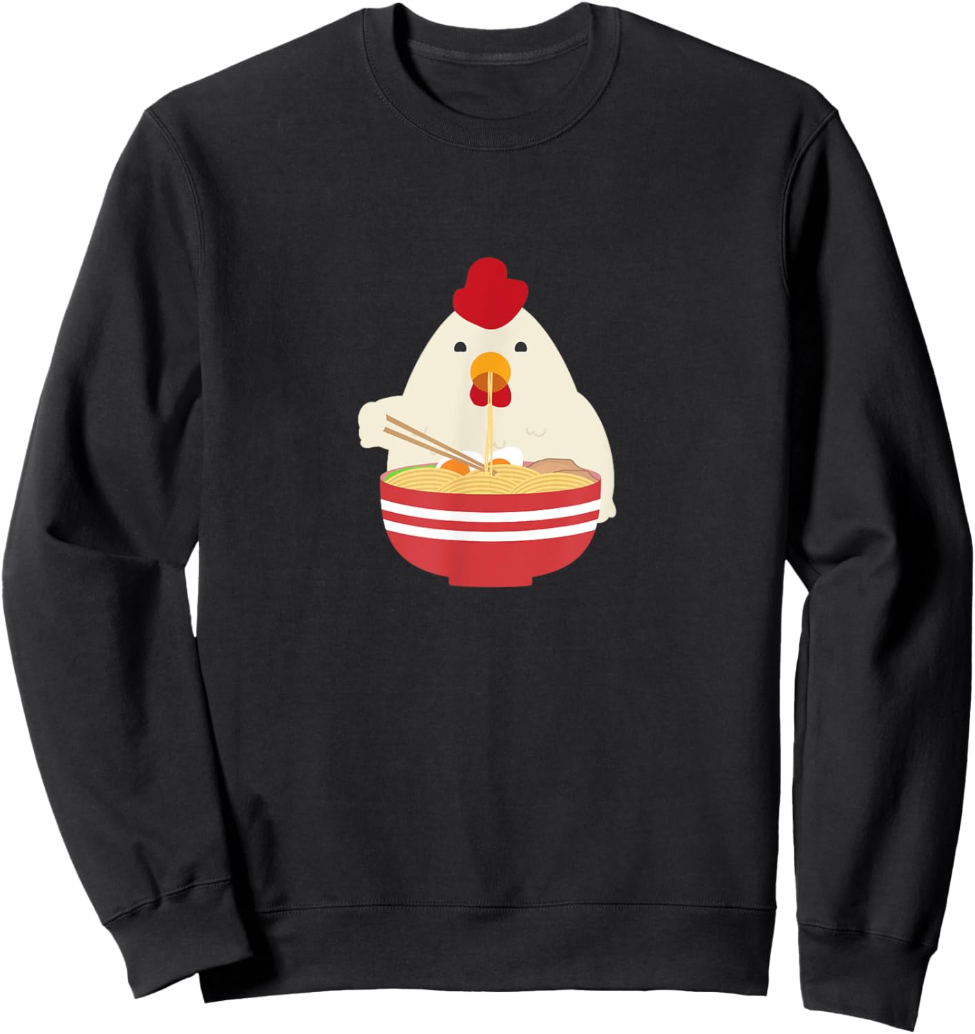 Ramen Chicken Noodle Soup Kawaii Anime Sweatshirt - Sweatshirt | Black