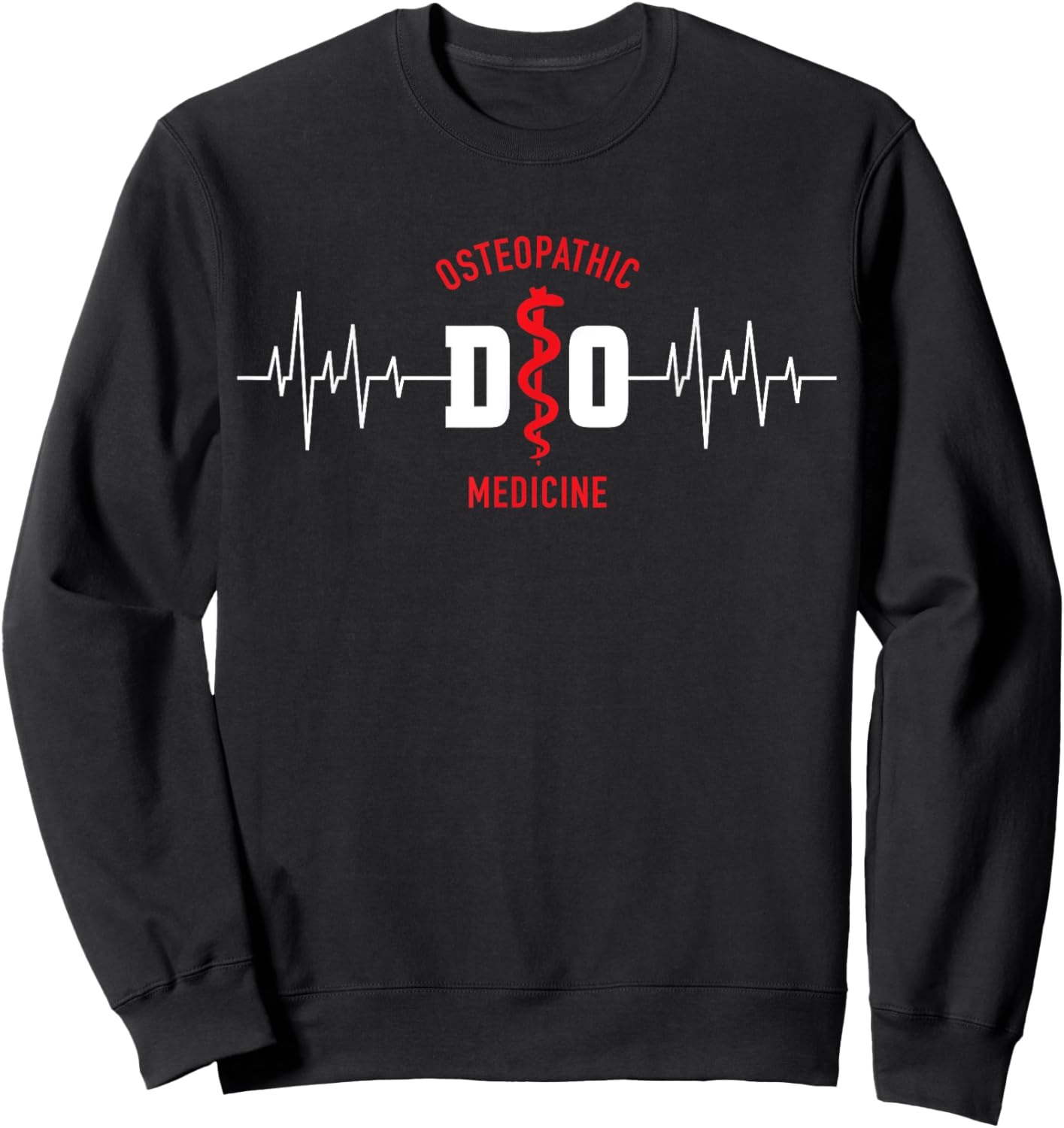 Doctor of Osteopathic Medicine Osteopathy DO Heartbeat Sweatshirt - Sweatshirt | Black