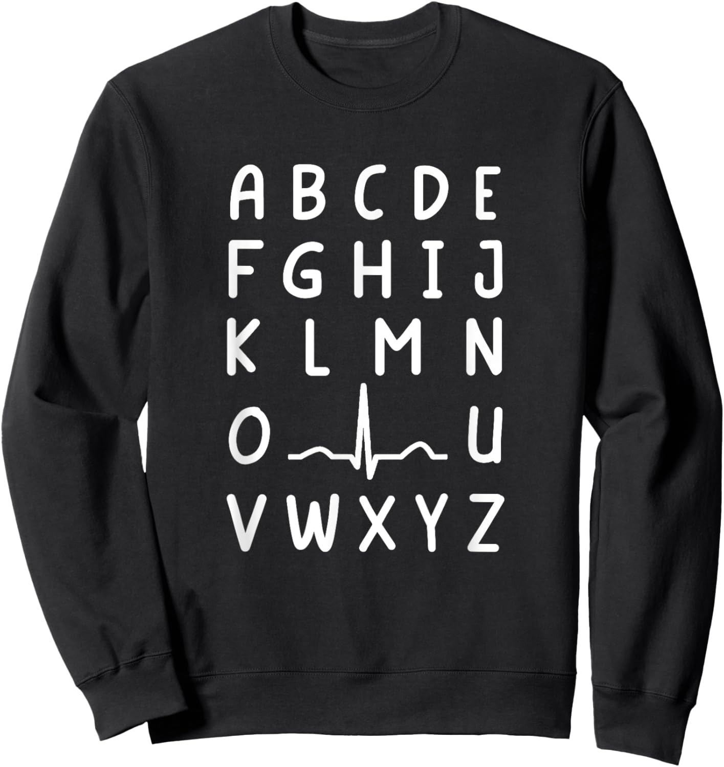 Nurse PQRST Nursing Student Ekg Alphabet Funny Nurse Sweatshirt - Sweatshirt | Black