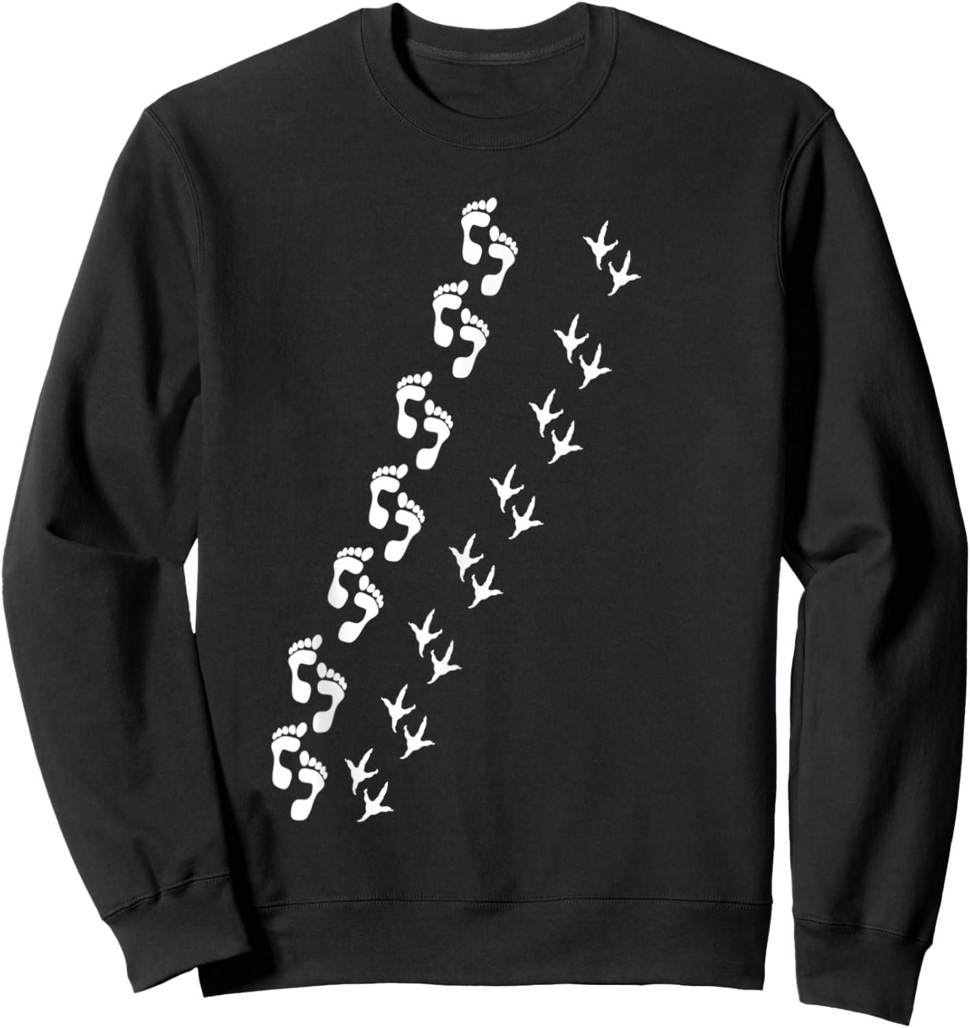 Farm Bird Chicken Footprint Human Footprint Human Chicken Sweatshirt - Sweatshirt | Black
