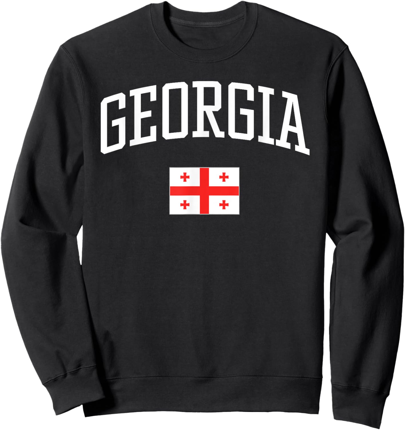 Vintage Flag of Georgia Love Your Country Sweatshirt - Sweatshirt | Black