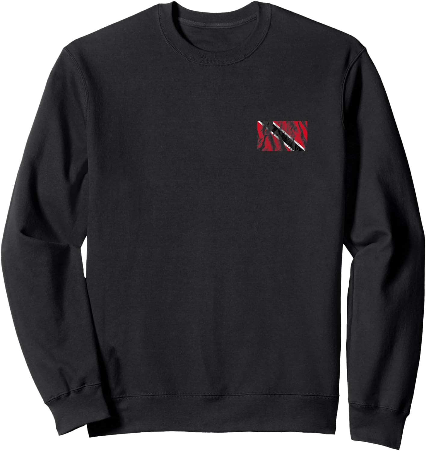 Distressed Trinidad And Tobago Flag Pocket Style Trinidadian Sweatshirt - Sweatshirt | Black