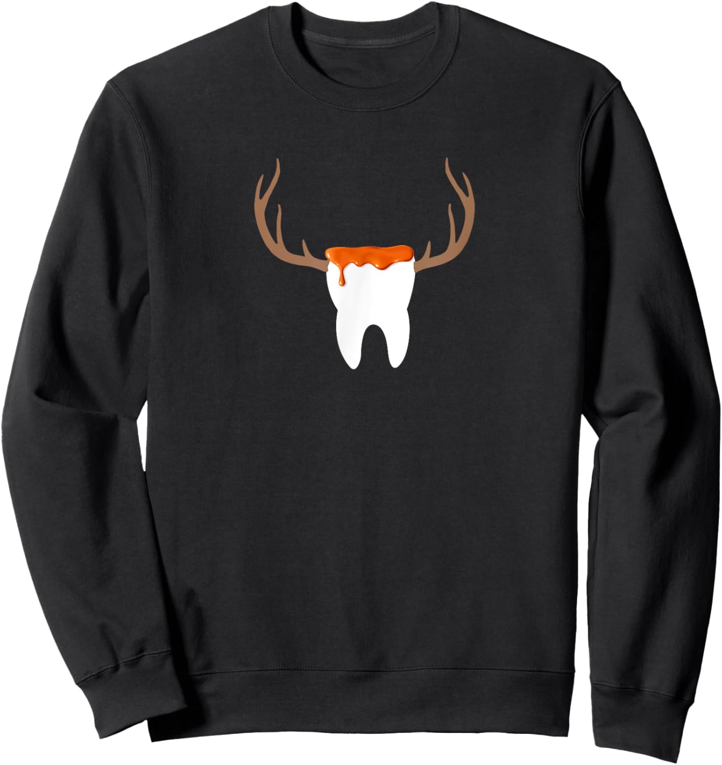 Caramel Syrup Topped Sweet Tooth with Antlers Sweatshirt - Sweatshirt | Black