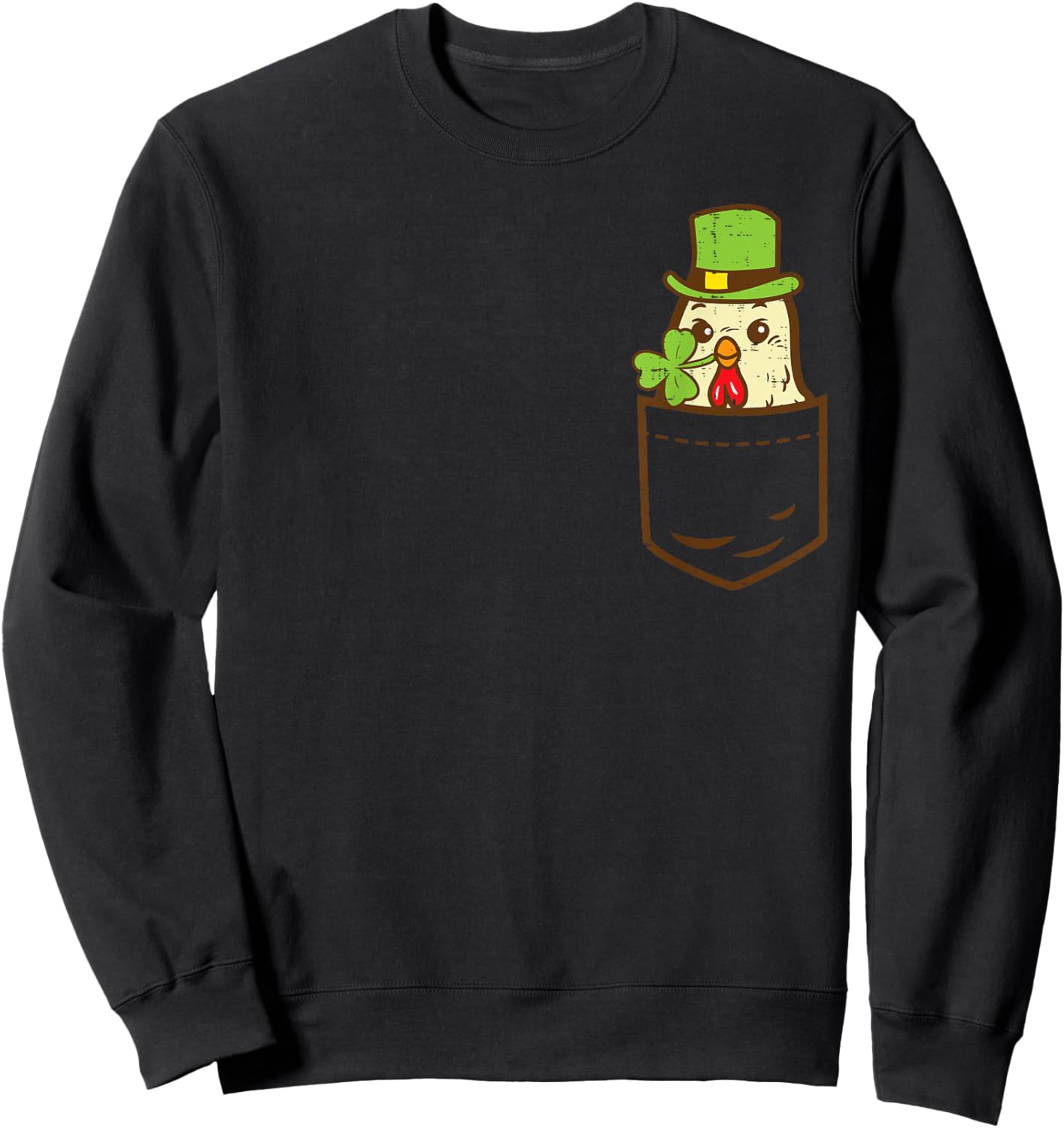 Irish Pocket Chicken Farmer Saint Paddys St Patricks Day Sweatshirt - Sweatshirt | Black