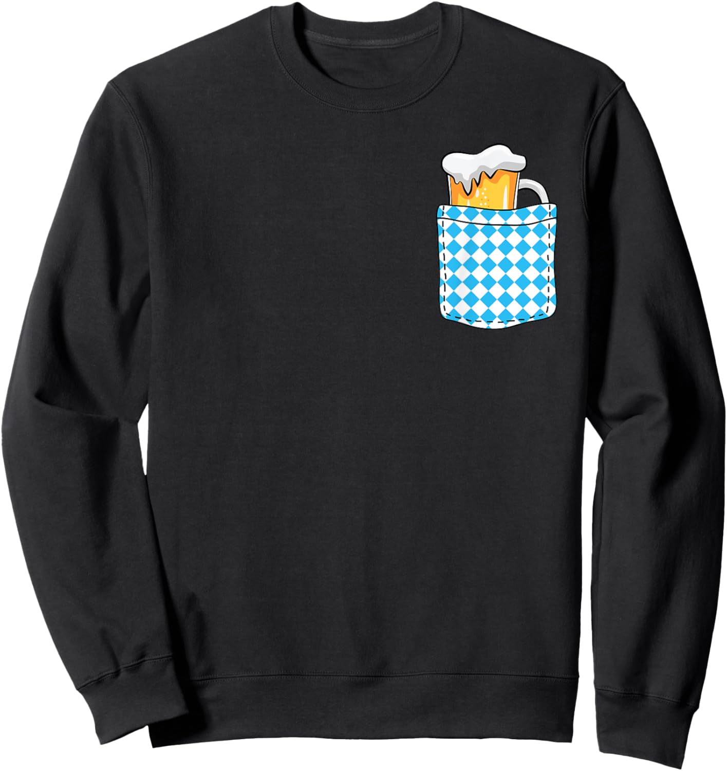 Bavarian Pocket Oktoberfest Funny German Festival Bavaria Sweatshirt - Sweatshirt | Black