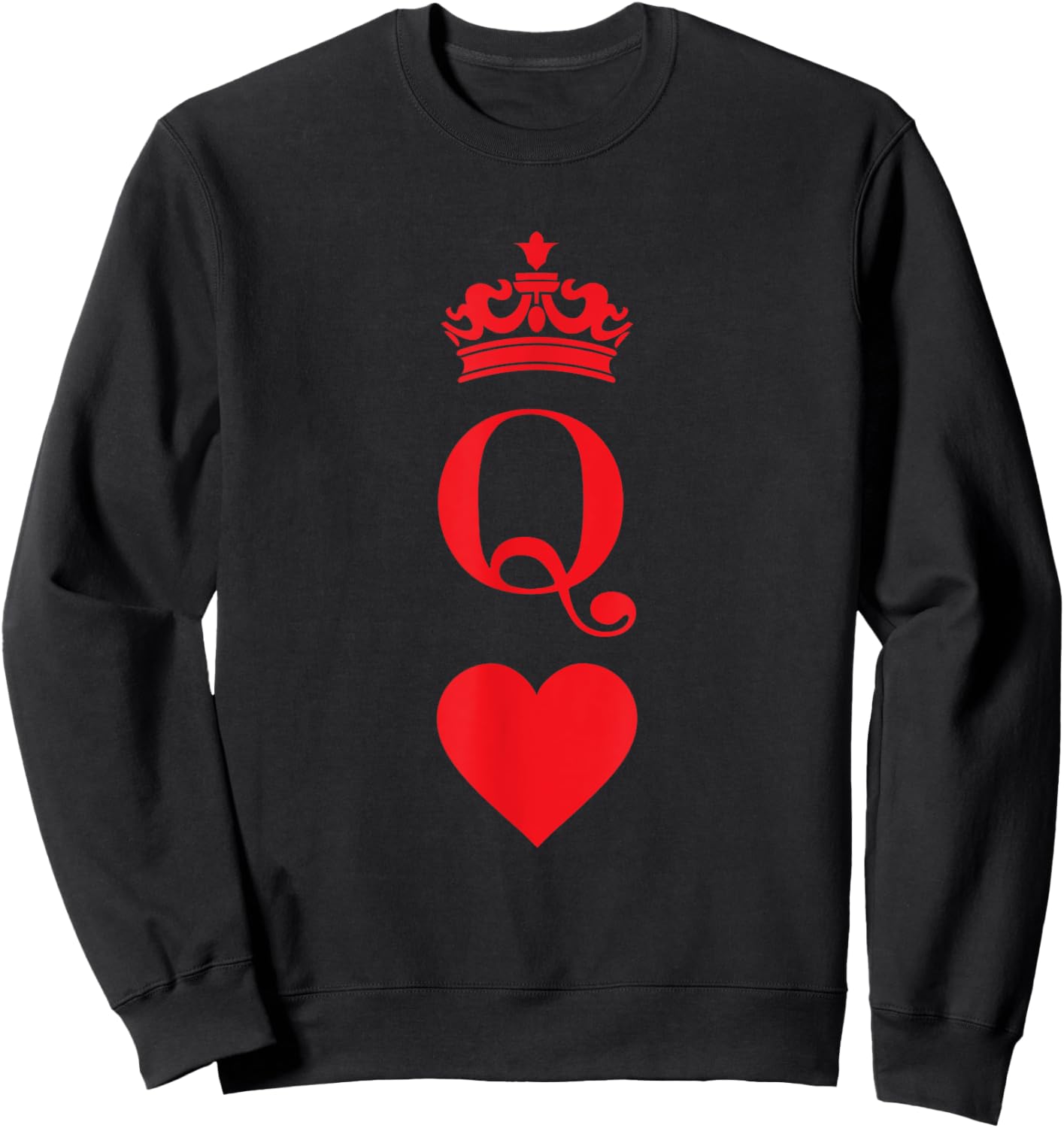 Queen & King Cards Shirt For Valentine Matching Couple Sweatshirt - Sweatshirt | Black