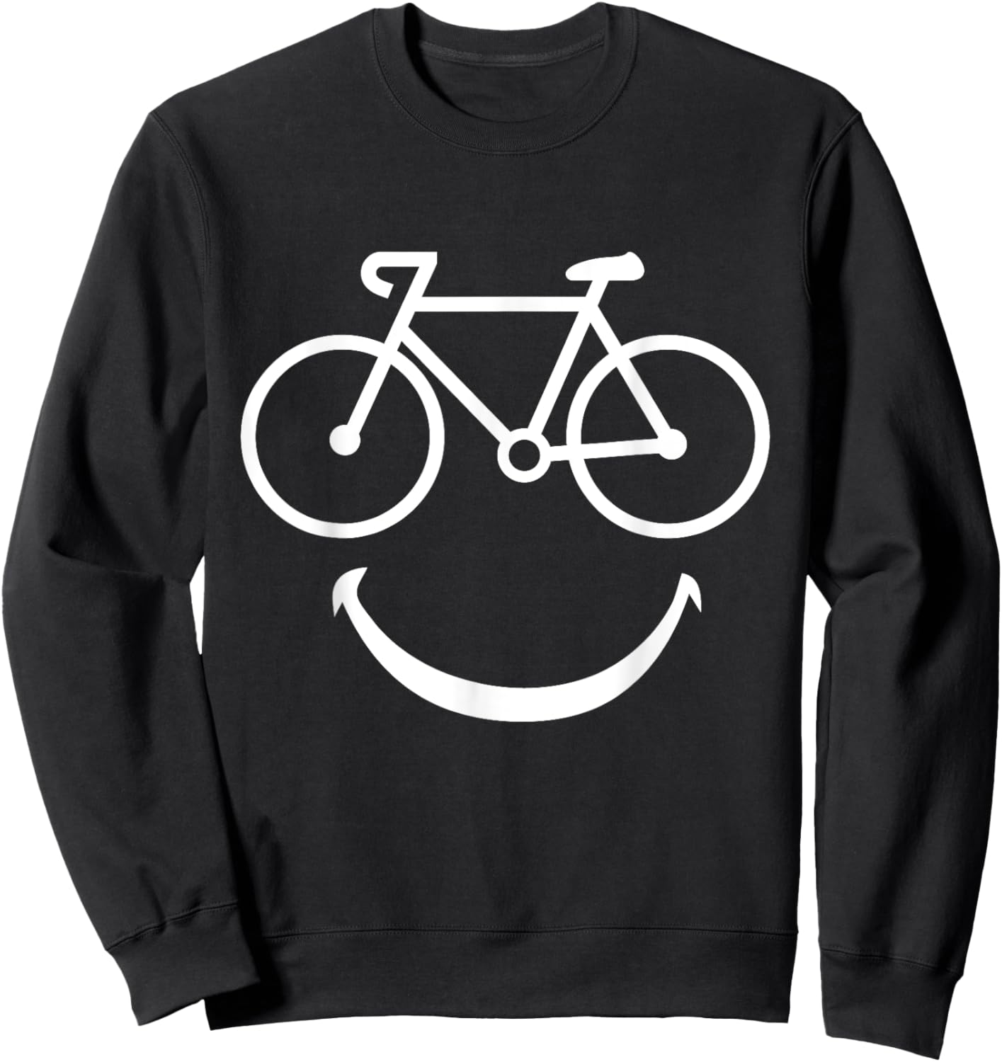 Funny Bicycle Smiling Face Biker Bicycle Smiling Face Sweatshirt - Sweatshirt | Black