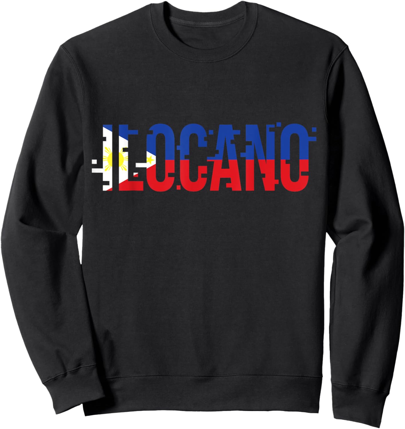 Tatak Noypi Clothing, Inc. Ilocano Filipino Filipina Philippines Flag Pinoy Design -Adults Black Short Sleeve Classic Fit Sweatshirt - Sweatshirt | Black