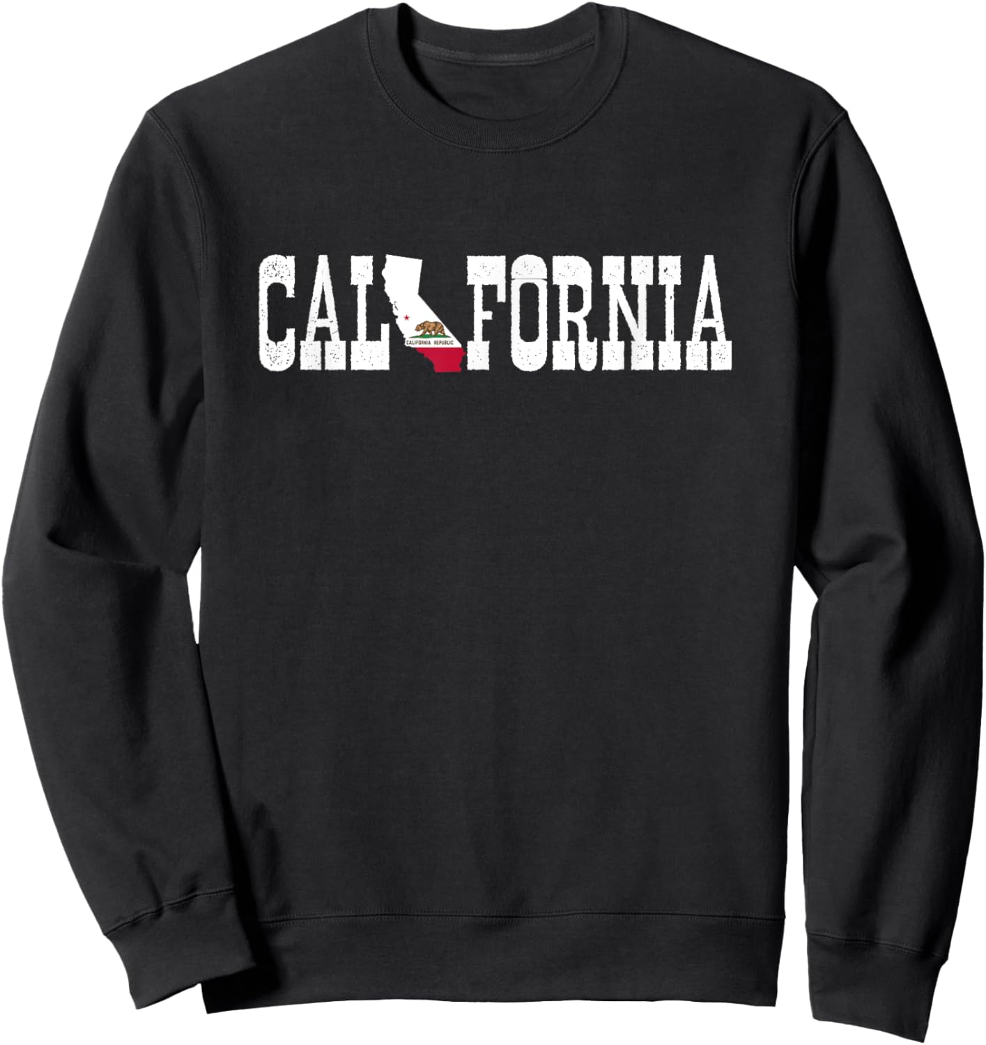 California State and California Flag Pride for California Sweatshirt - Sweatshirt | Black
