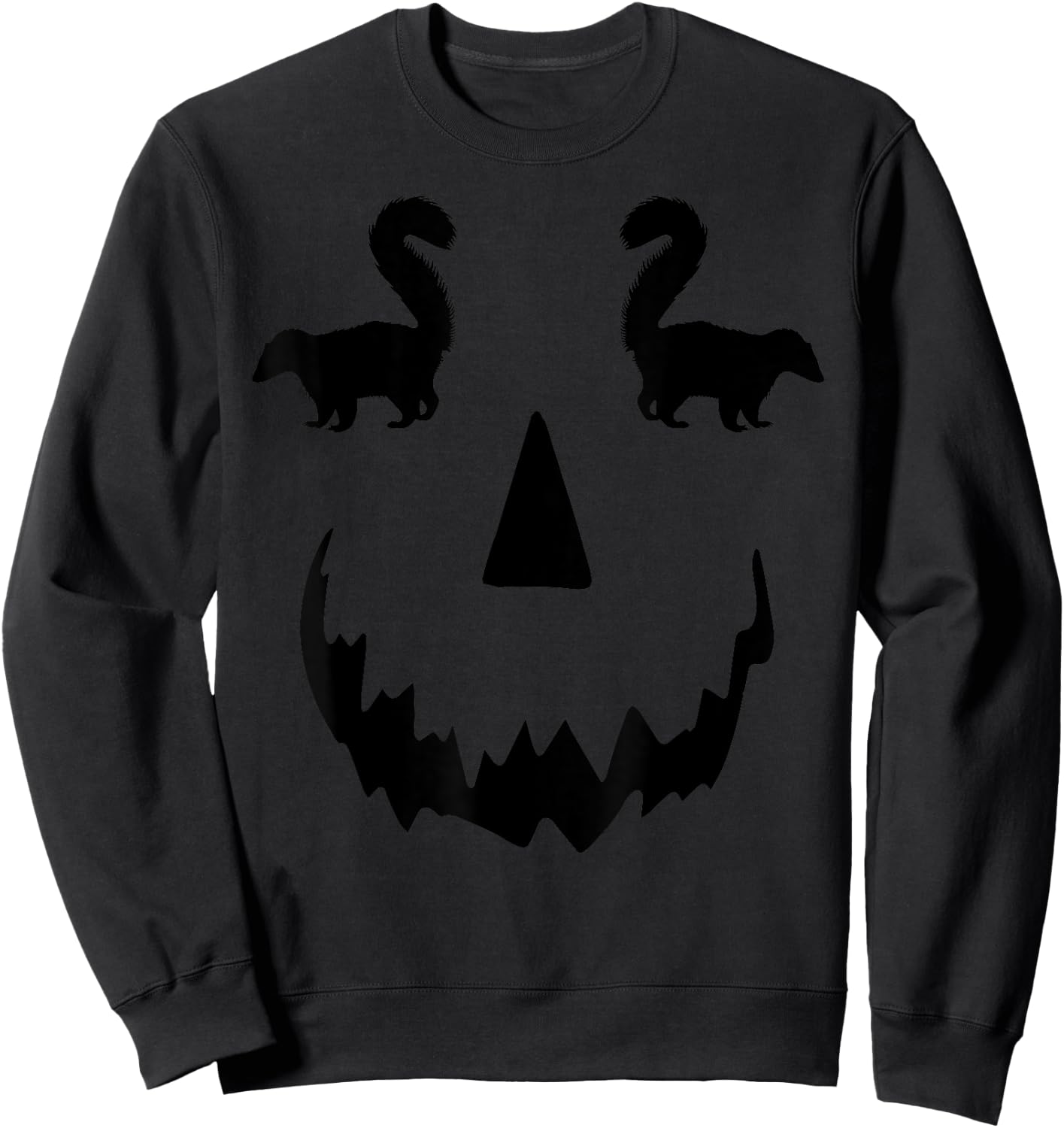 pumpkin Skunk halloween Sweatshirt - Sweatshirt | Black
