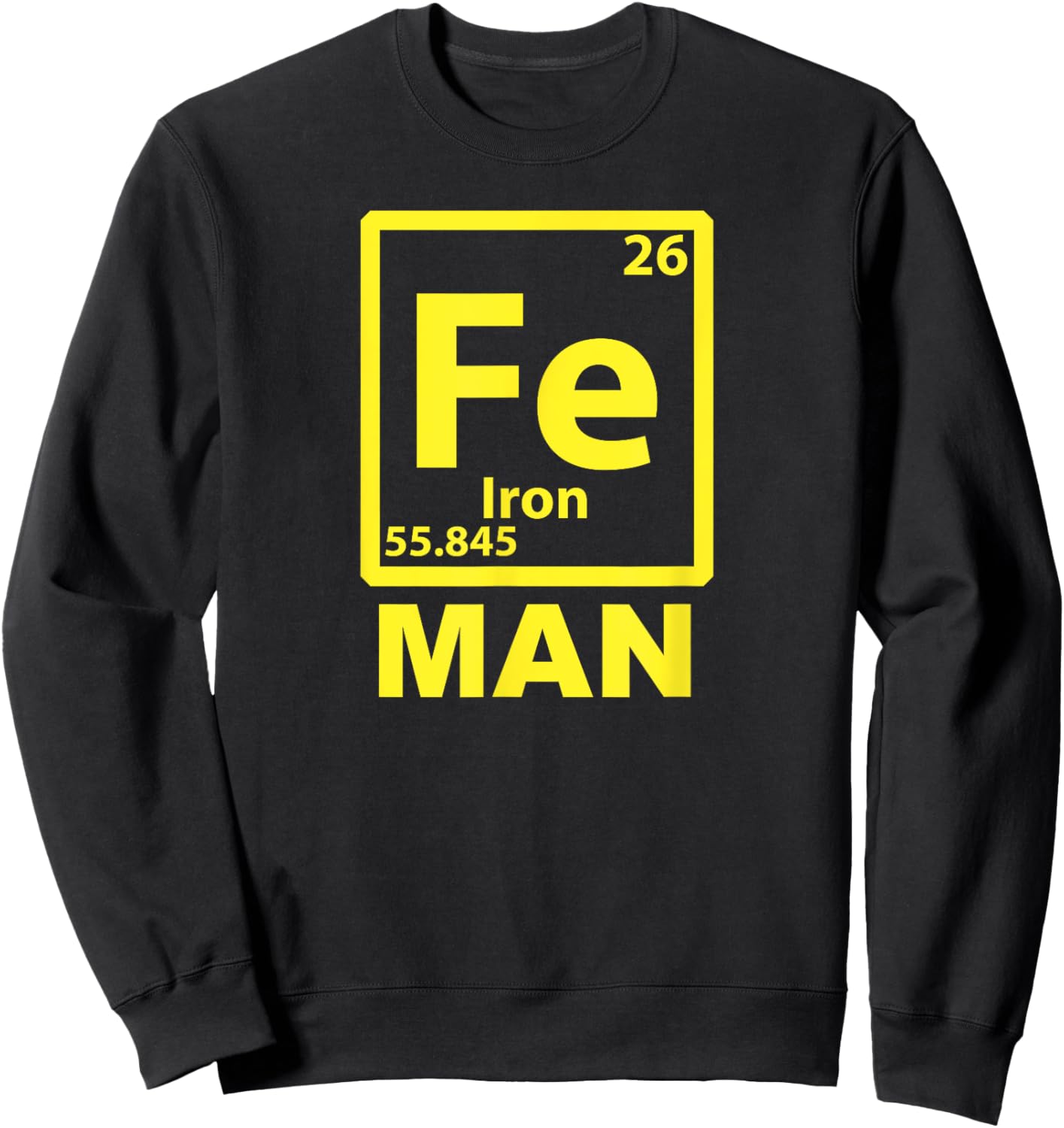 Miftees Funny Science Iron (Fe) Man Sweatshirt - Sweatshirt | Black